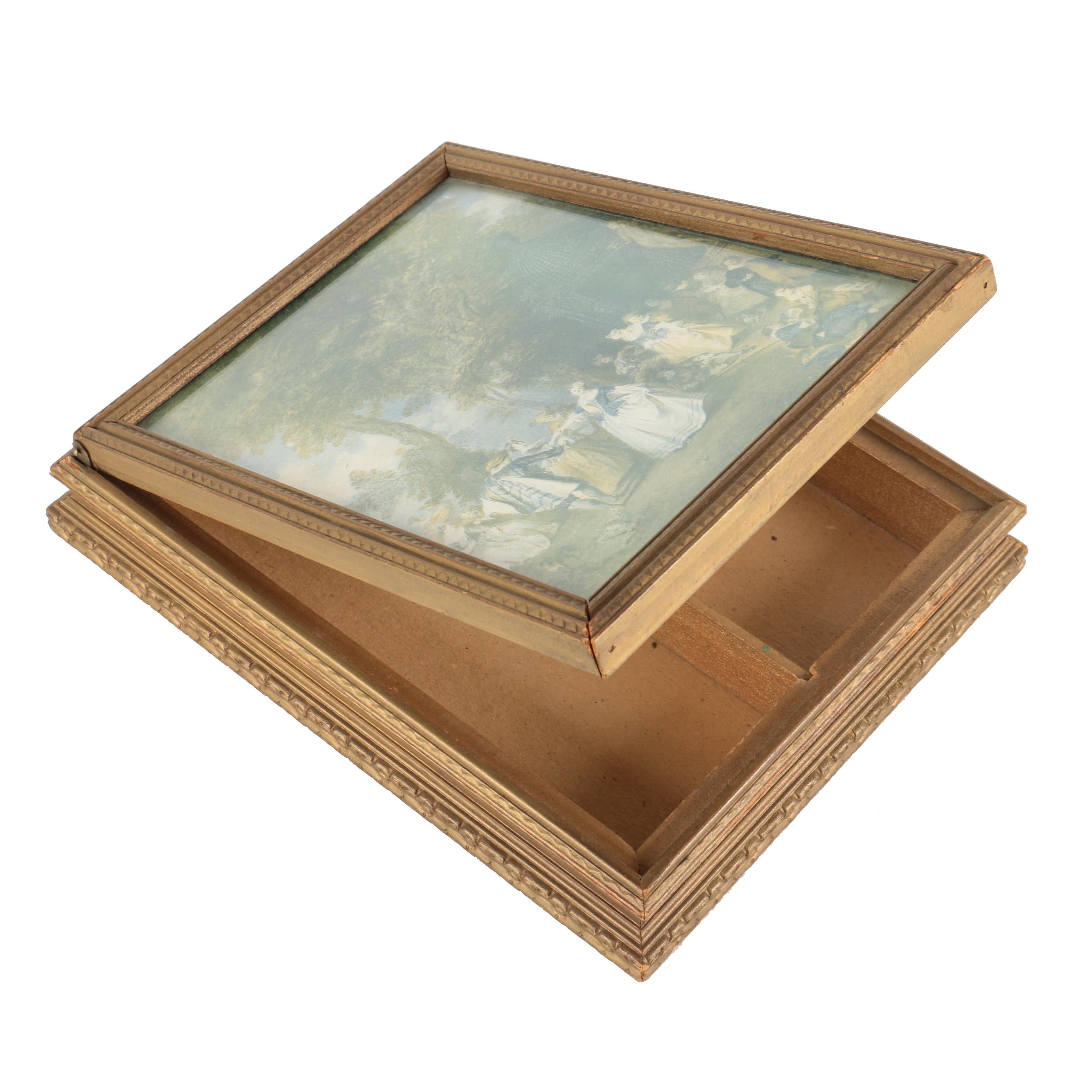 Reproduction Print on Jewelry Box with Mirror