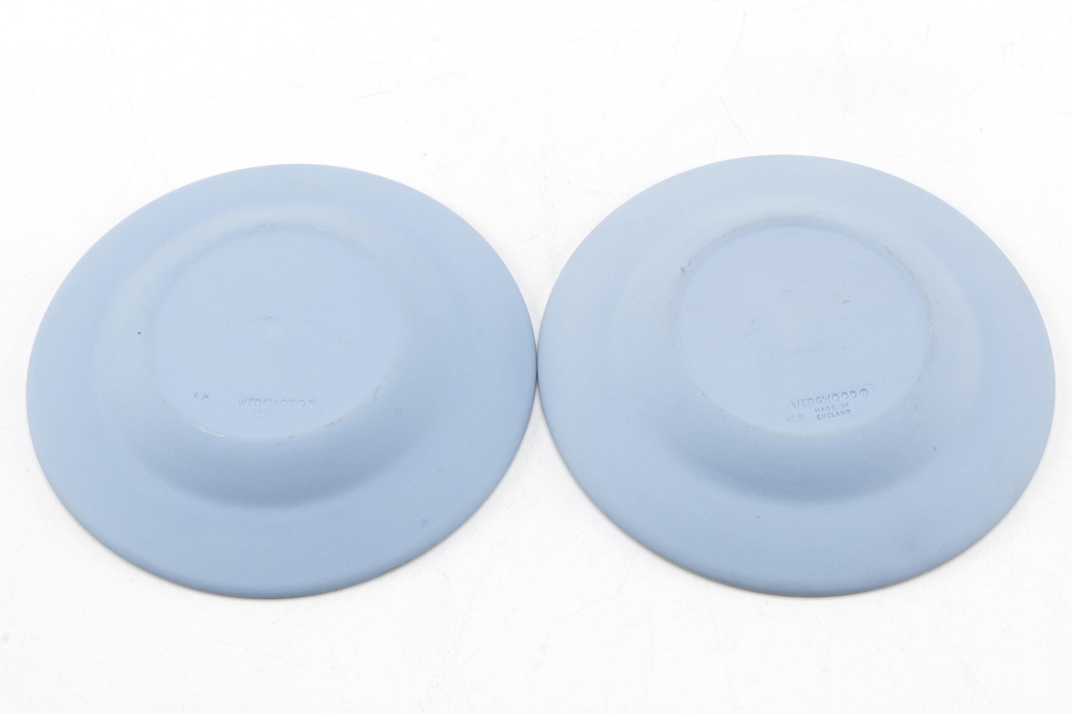 Wedgwood "Cream on Lavender" Jasperware Plates with Sea Life