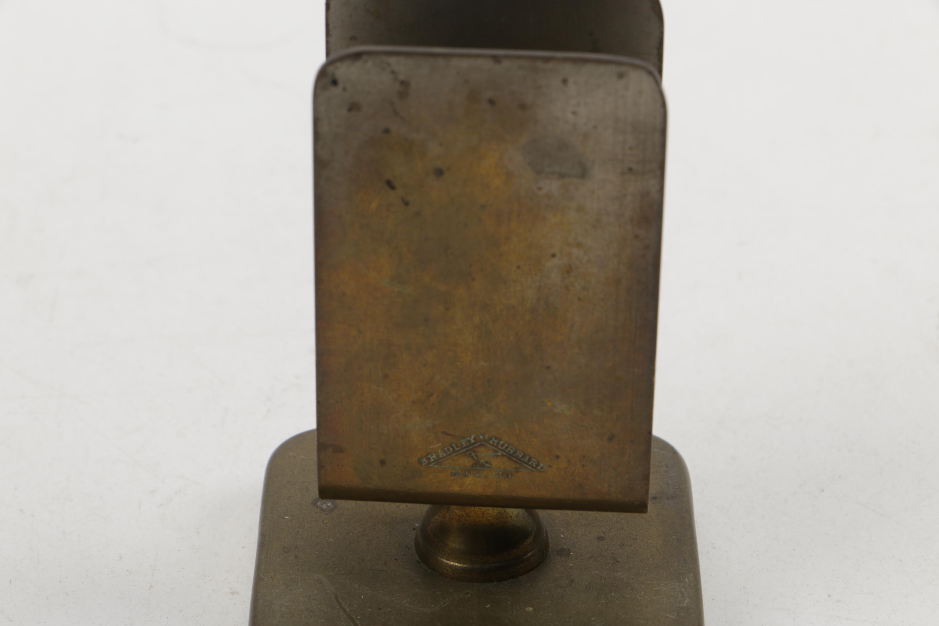 Vintage Bradley & Hubbard Brass Smoking Set