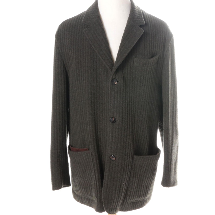 Men's Luciano Barbera Wool and Cashmere Lounge Jacket