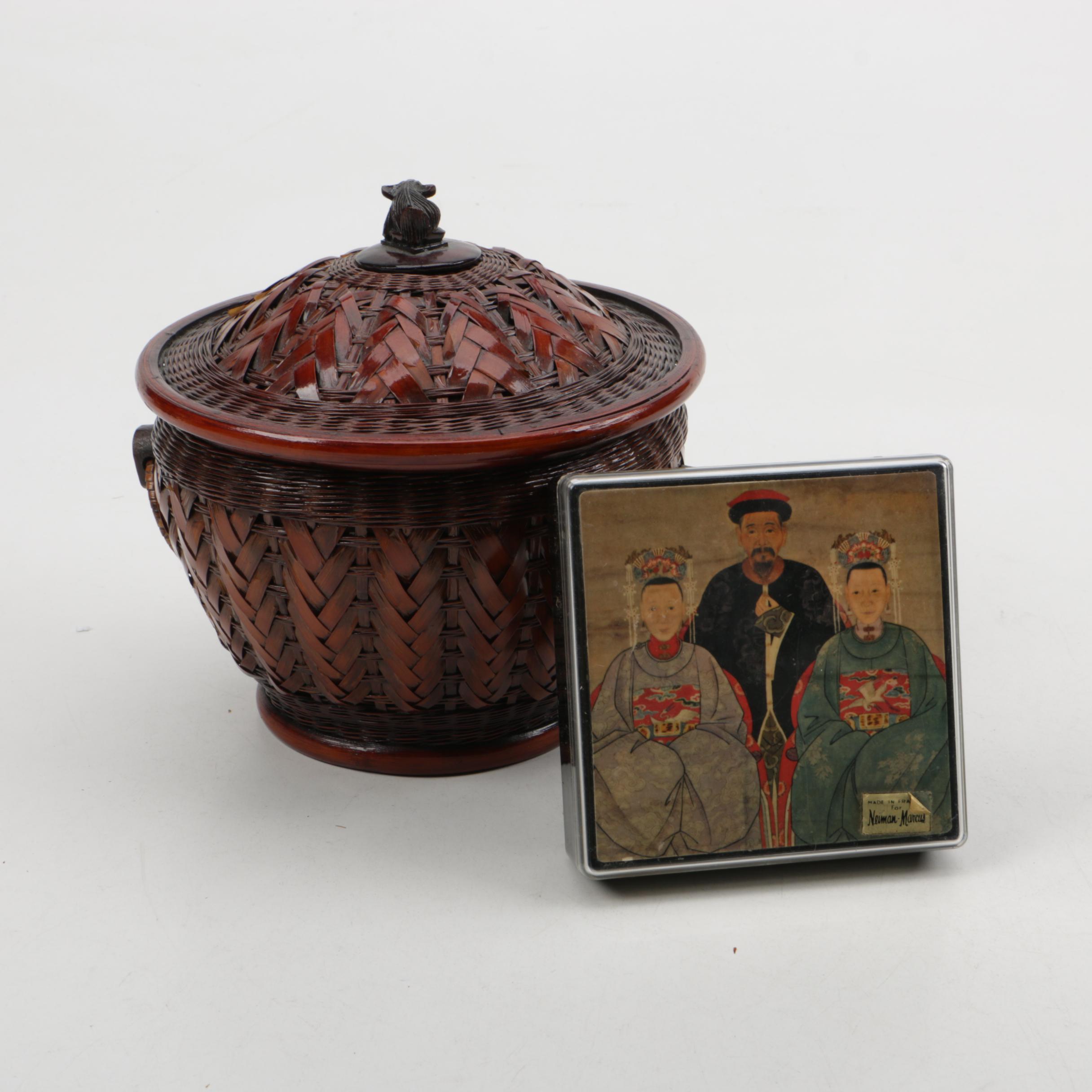 Chinese Basket and Neiman Marcus Coasters