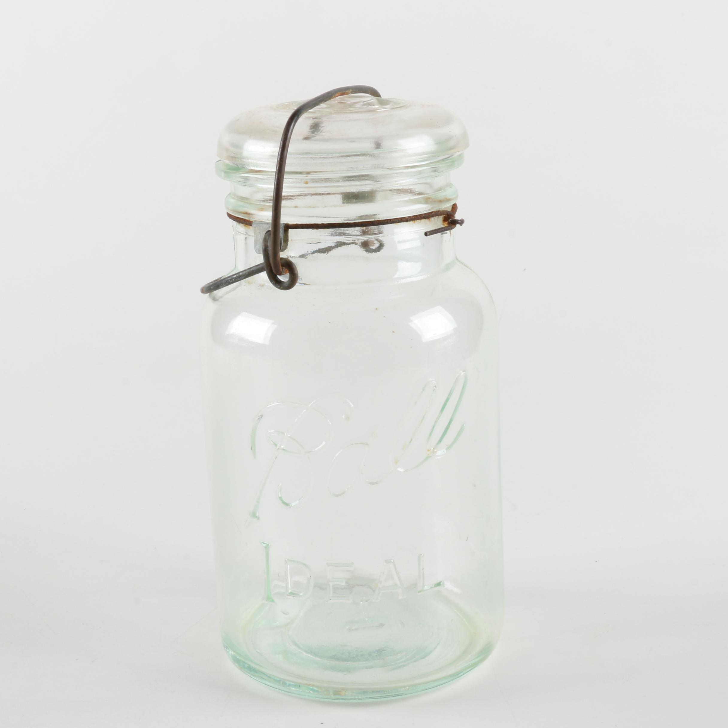 Lidded Wire Bail Glass Jars From Atlas and Ball