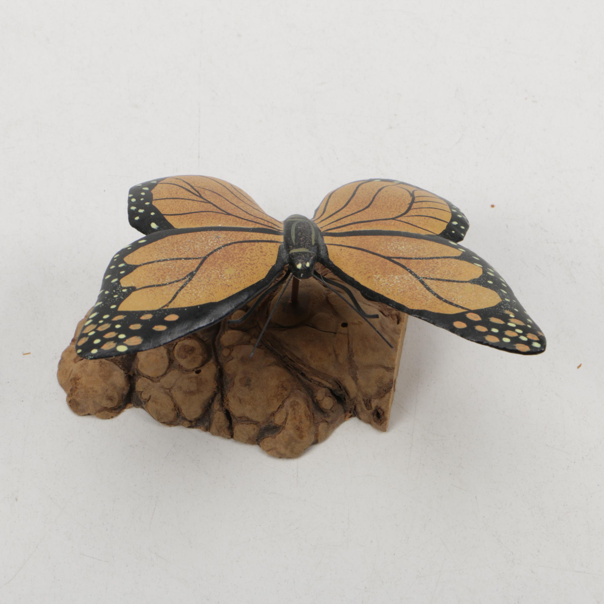 Carved Wooden Butterfly Sculptures