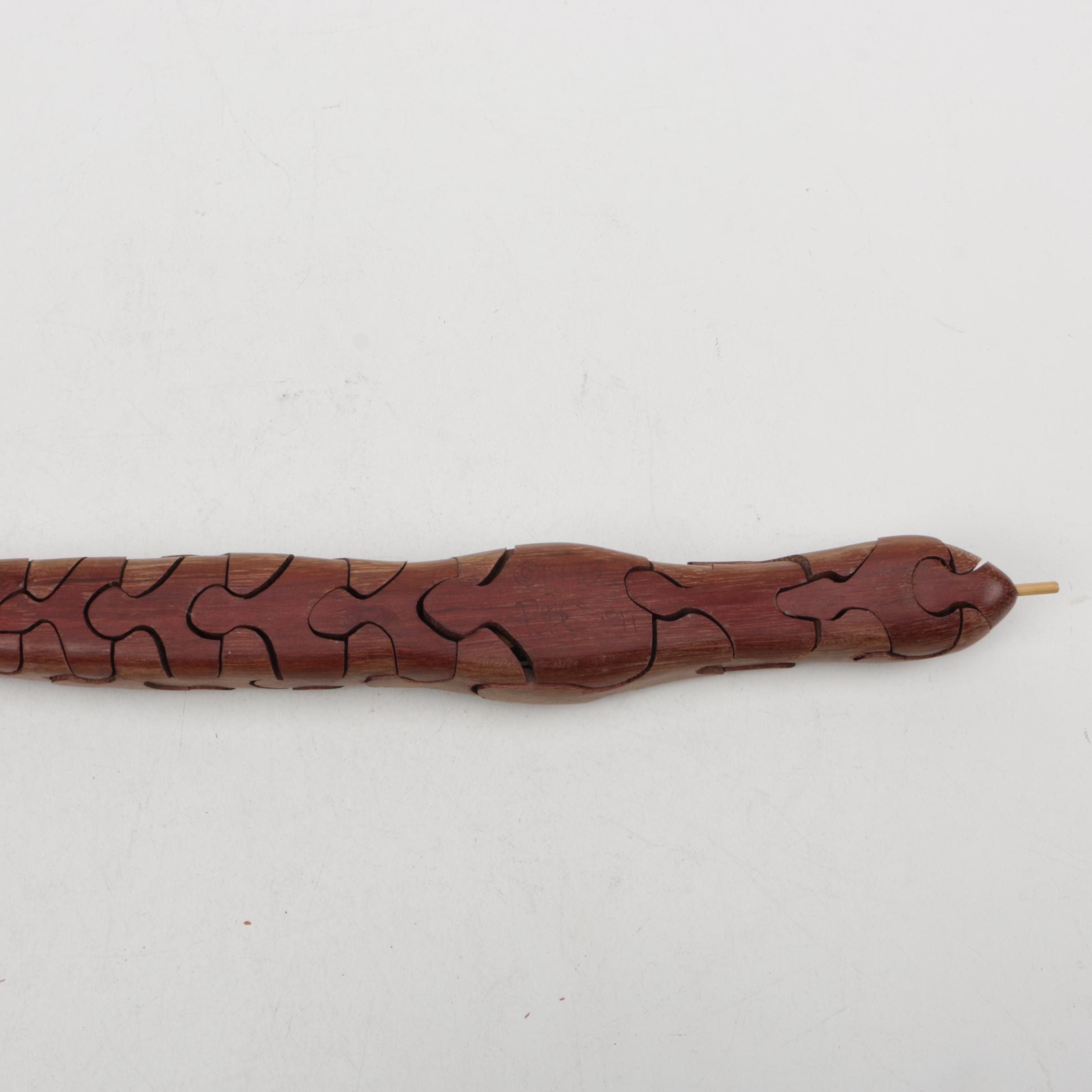 Hand Crafted Wooden Puzzle Snake