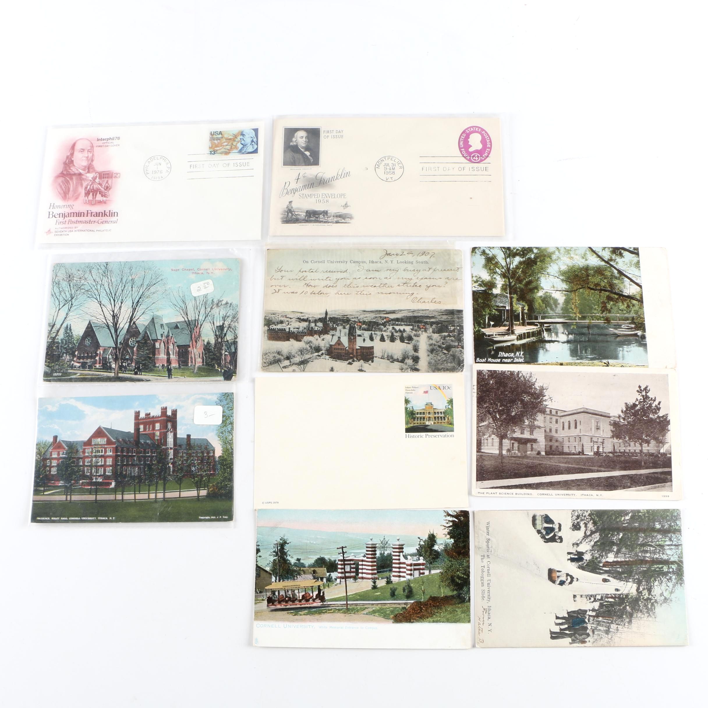 Cornell University Postcards and First Day Covers