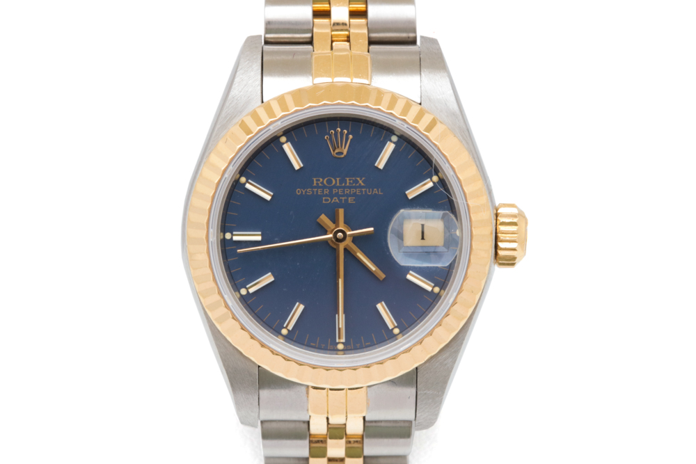 14K Gold and Stainless Rolex Oyster Perpetual Date Watch