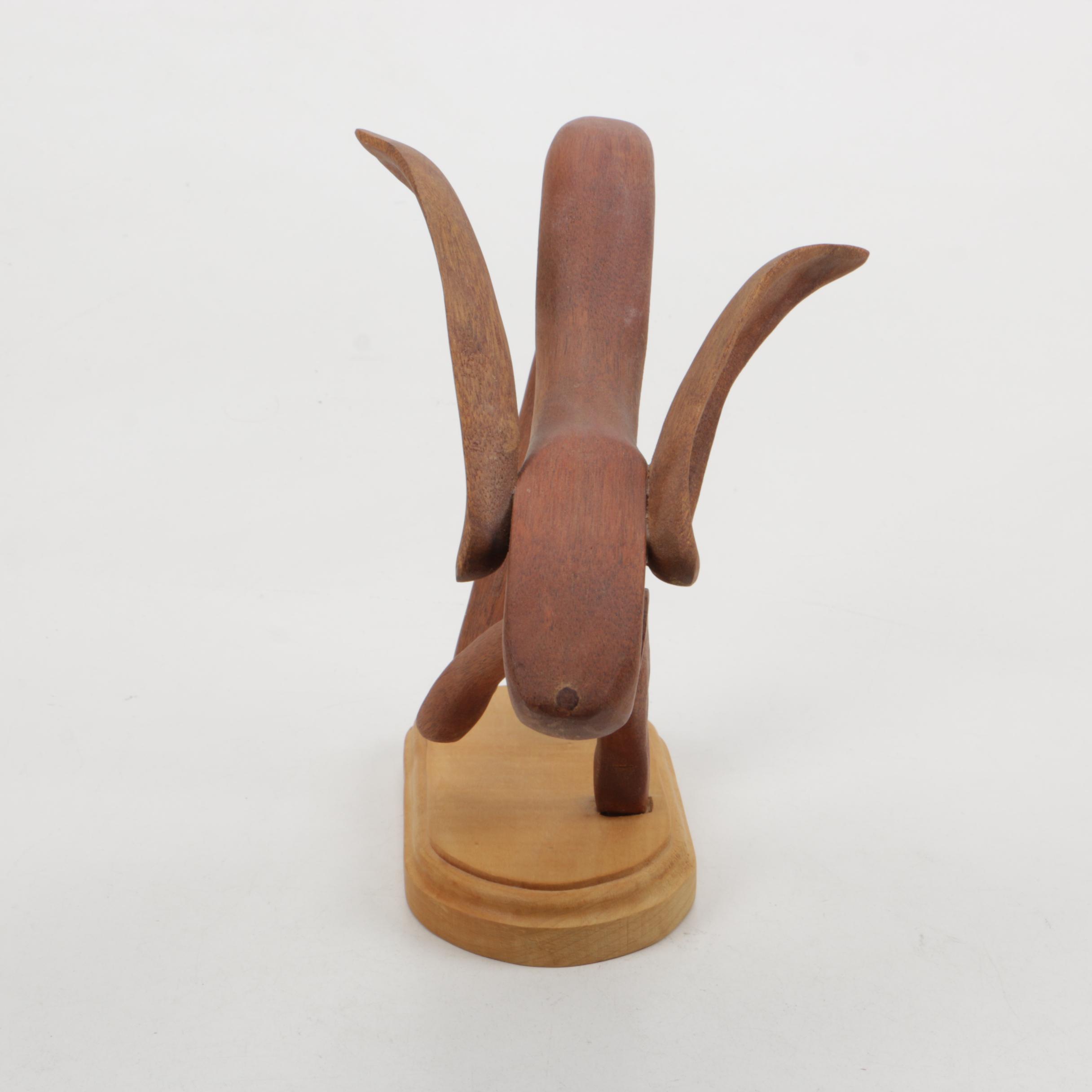 Caved Wooden Sculpture Signed