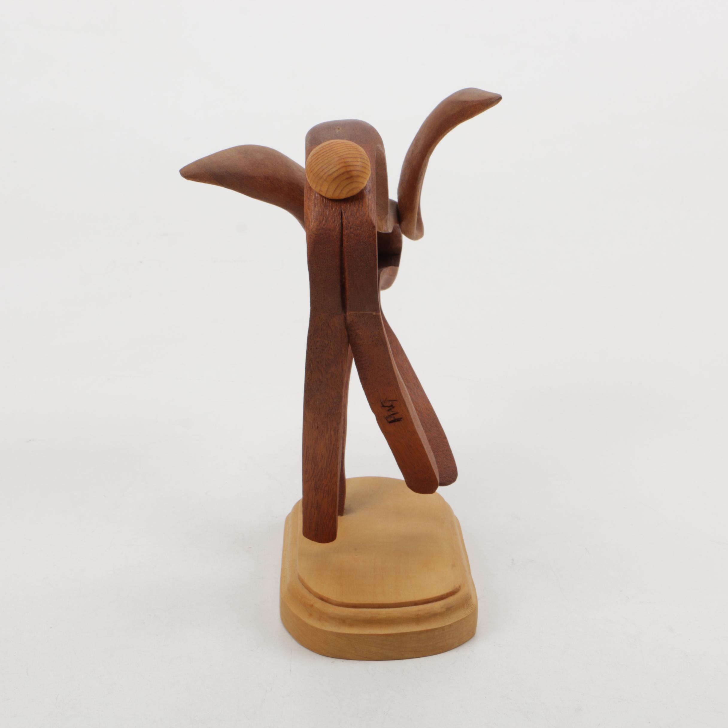 Caved Wooden Sculpture Signed