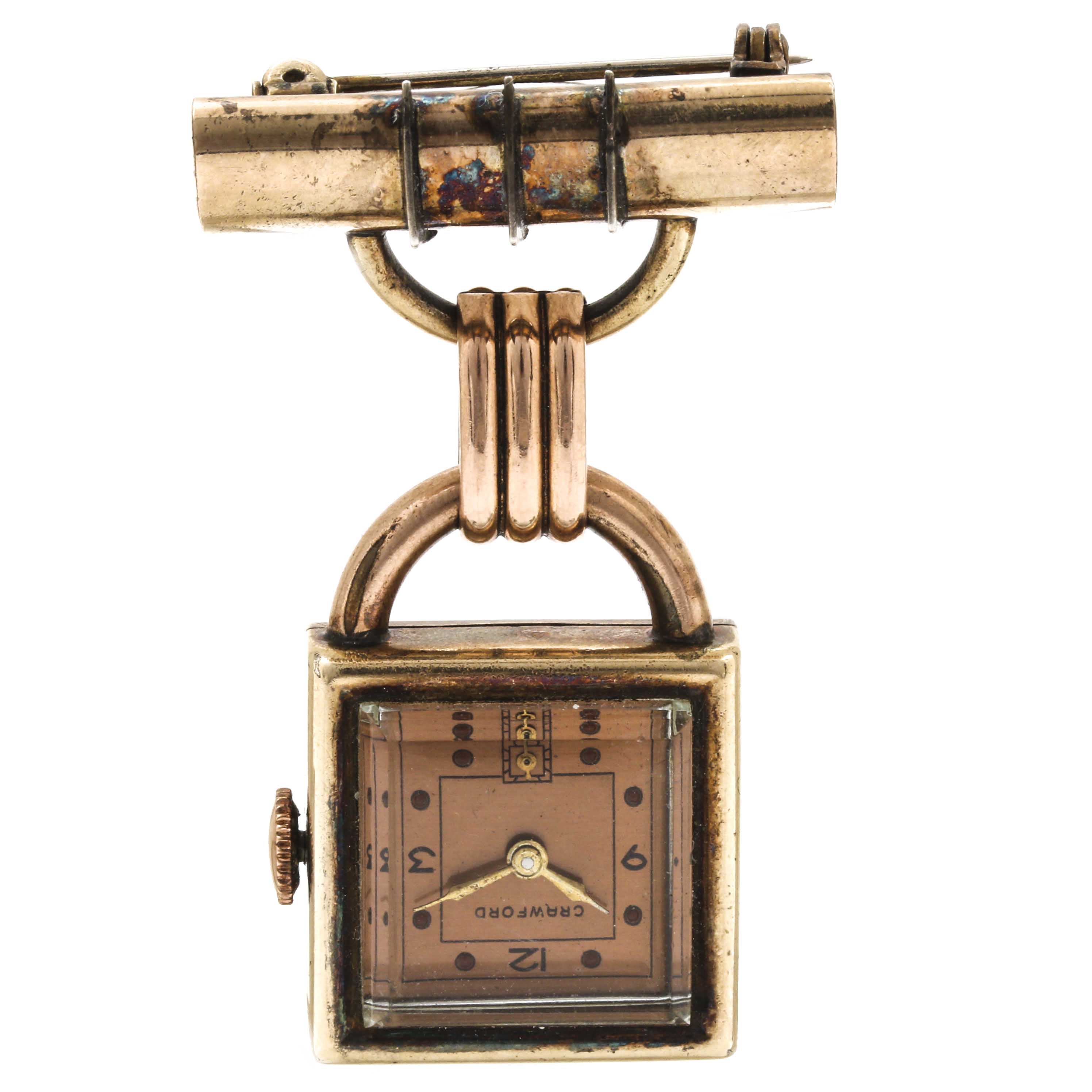 Crawford 12K Gold Plate Watch PIn