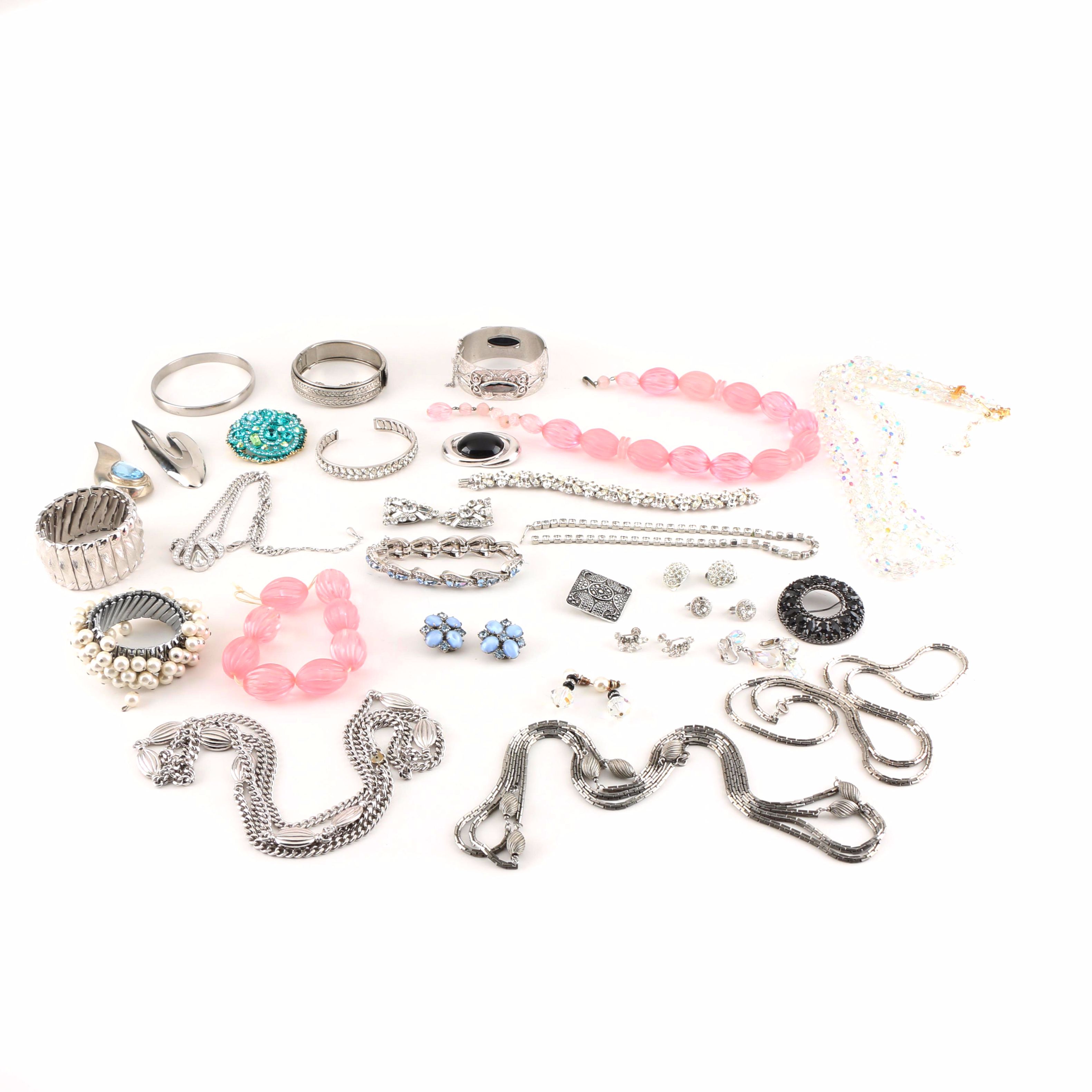 Collection of Vintage Costume Jewelry Including Trifari