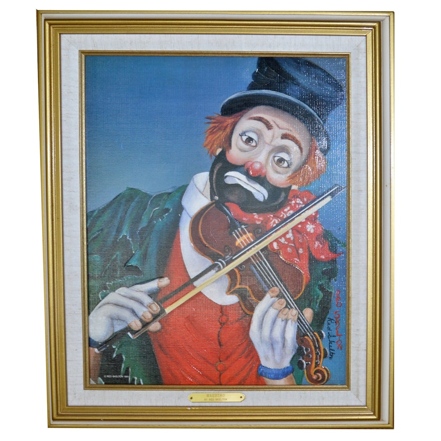 Signed Red Skelton "Maestro" Offset Lithograph