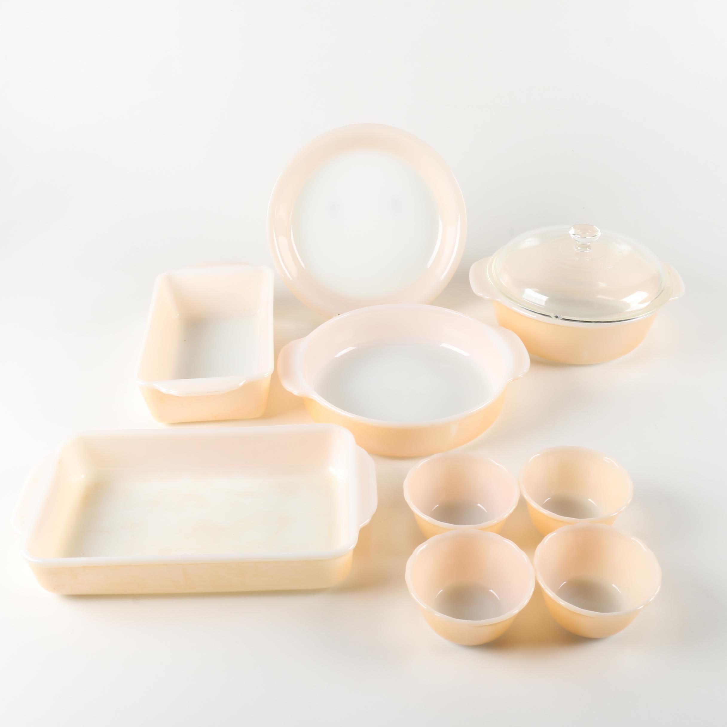 Fire-King "Peach Lustre" Bakeware