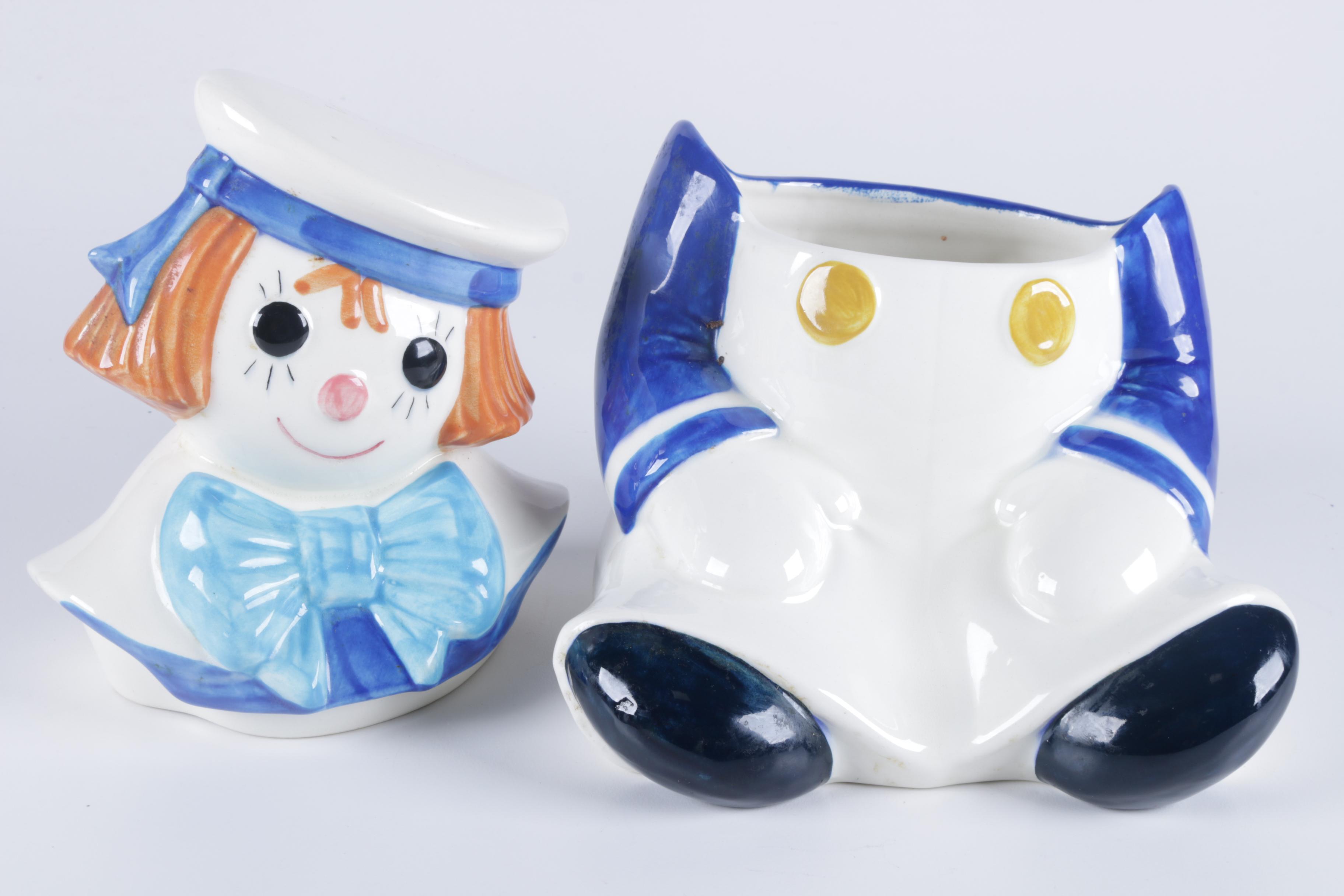 Glass and Raggedy Andy Inspired Cookie Jars