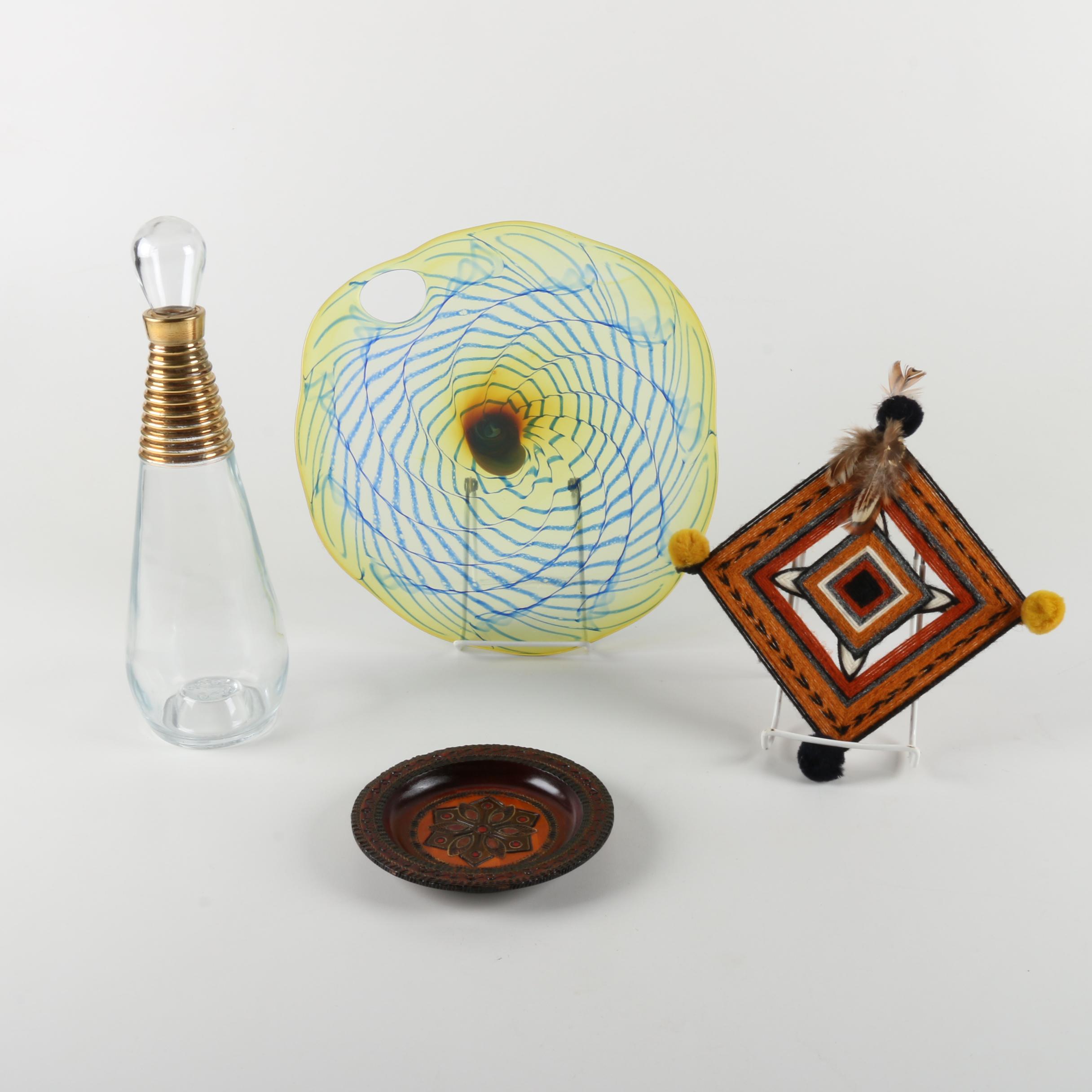 Art Glass Piece and Other Assorted Home Decor