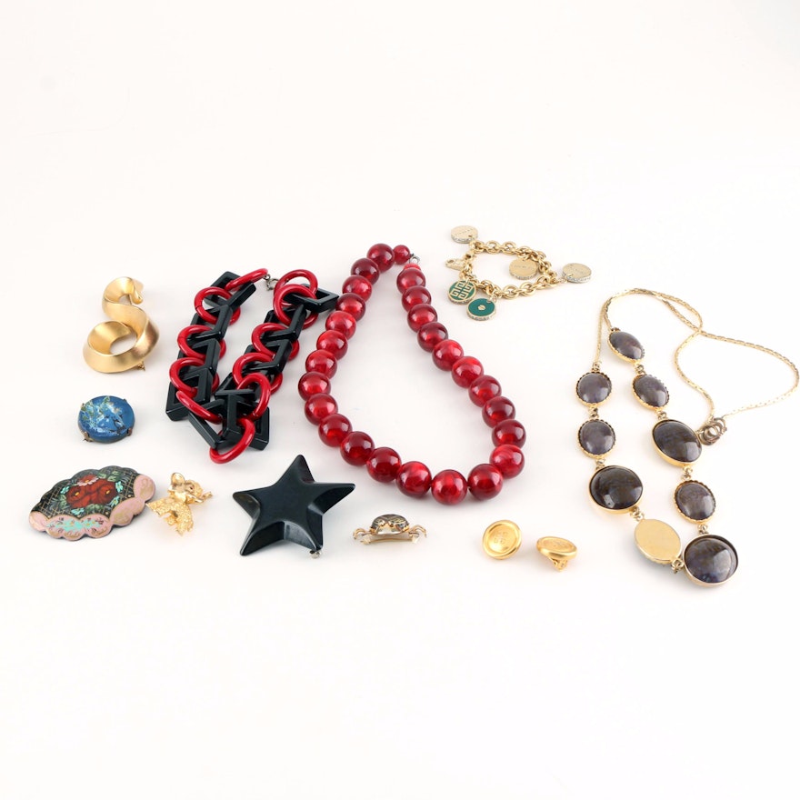 Assortment of Costume Jewelry Including Valentino and Givenchy