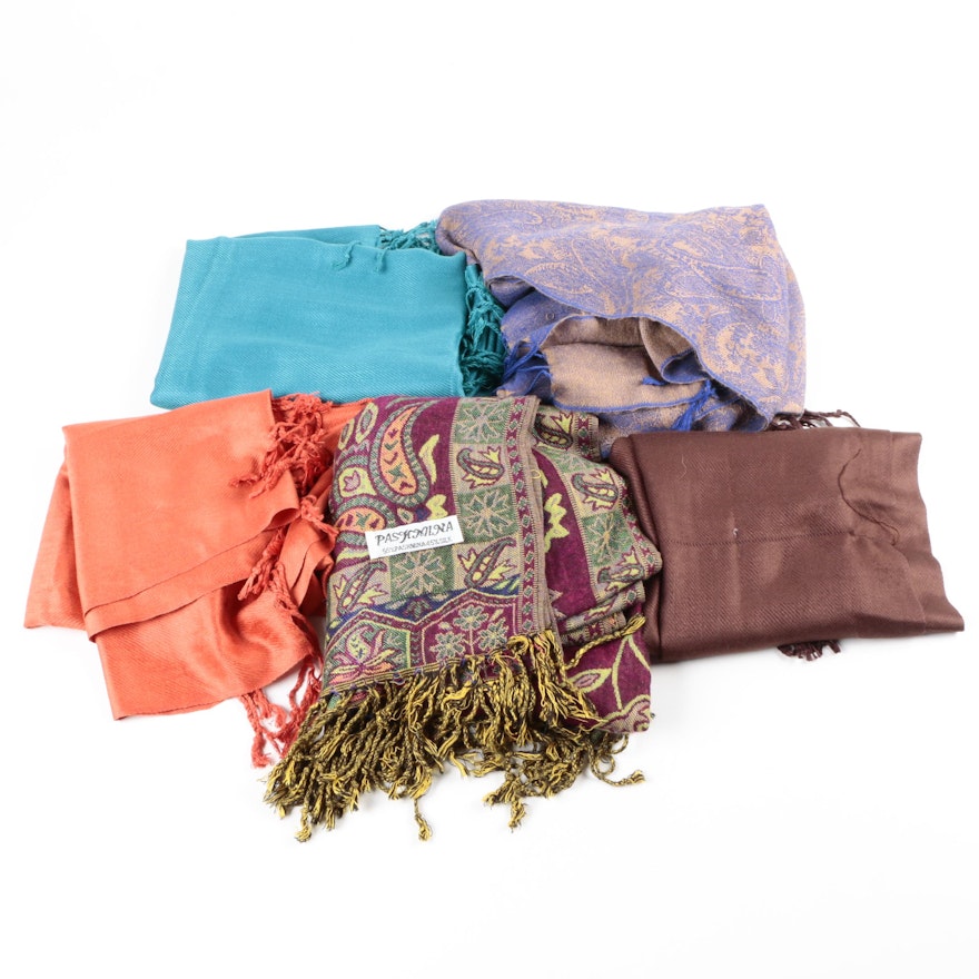 Five Pashmina Scarves