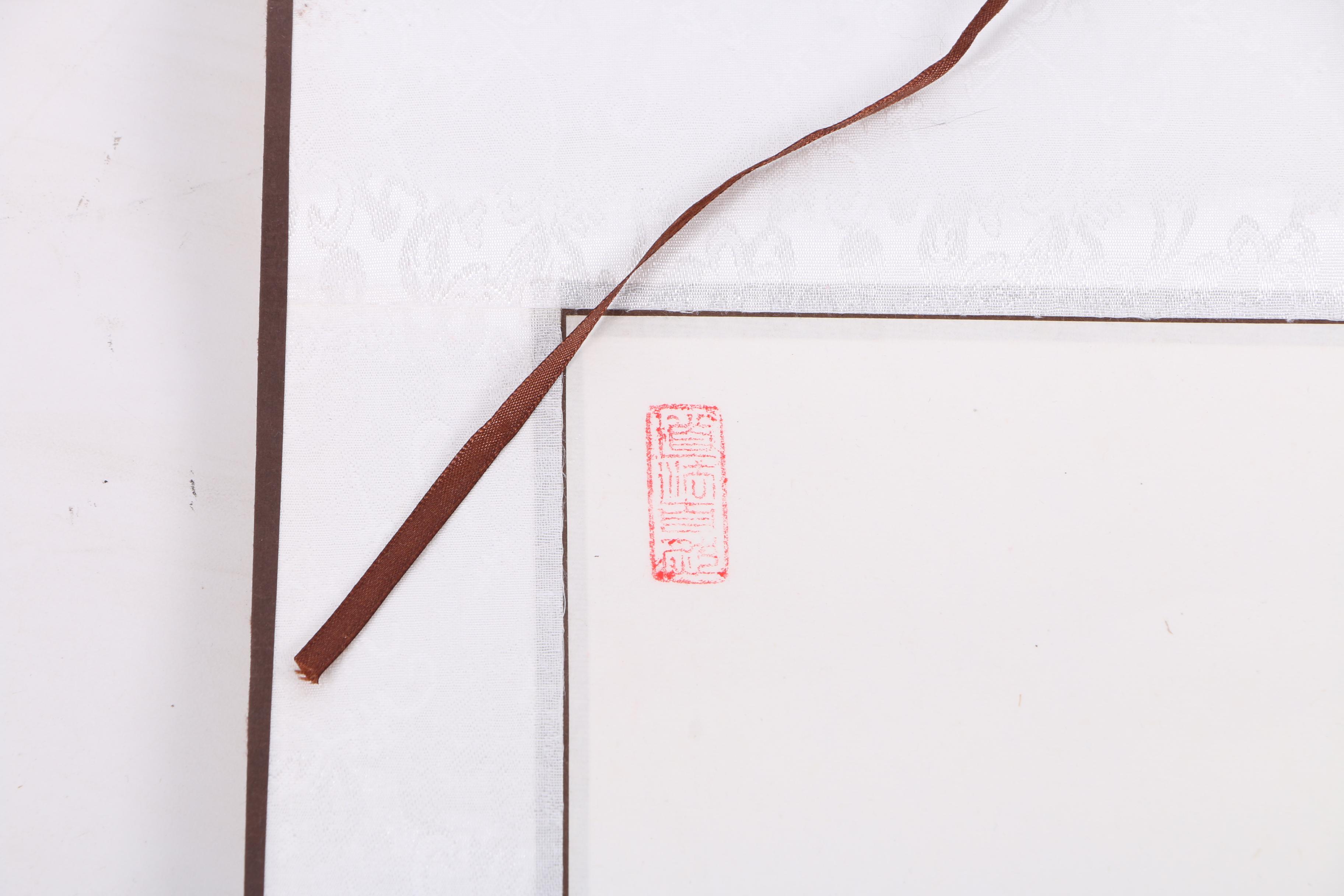 East Asian Brush Painting of a Galloping Horse on a Hanging Scroll