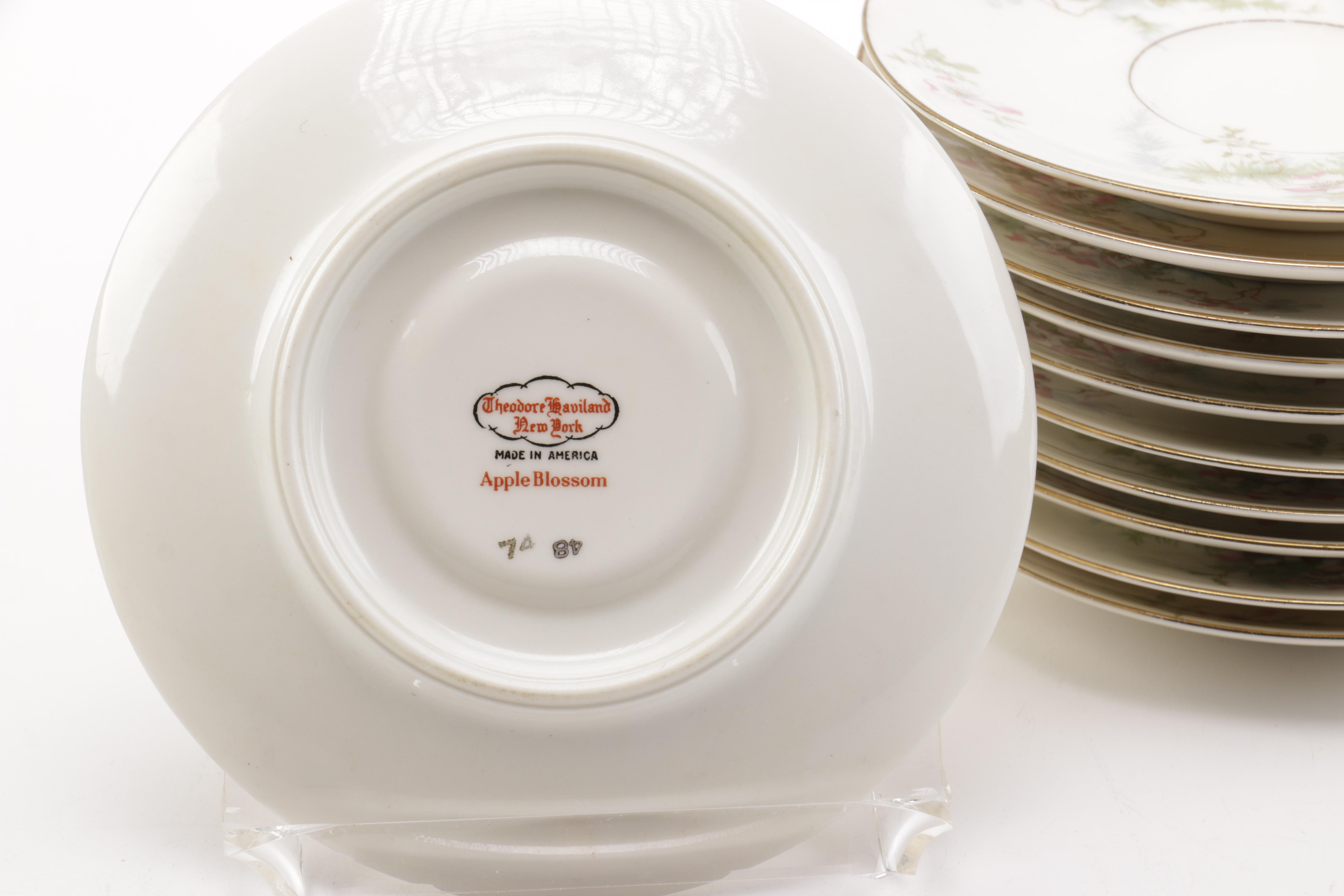 Theodore Haviland "Apple Blossom" Porcelain Tableware