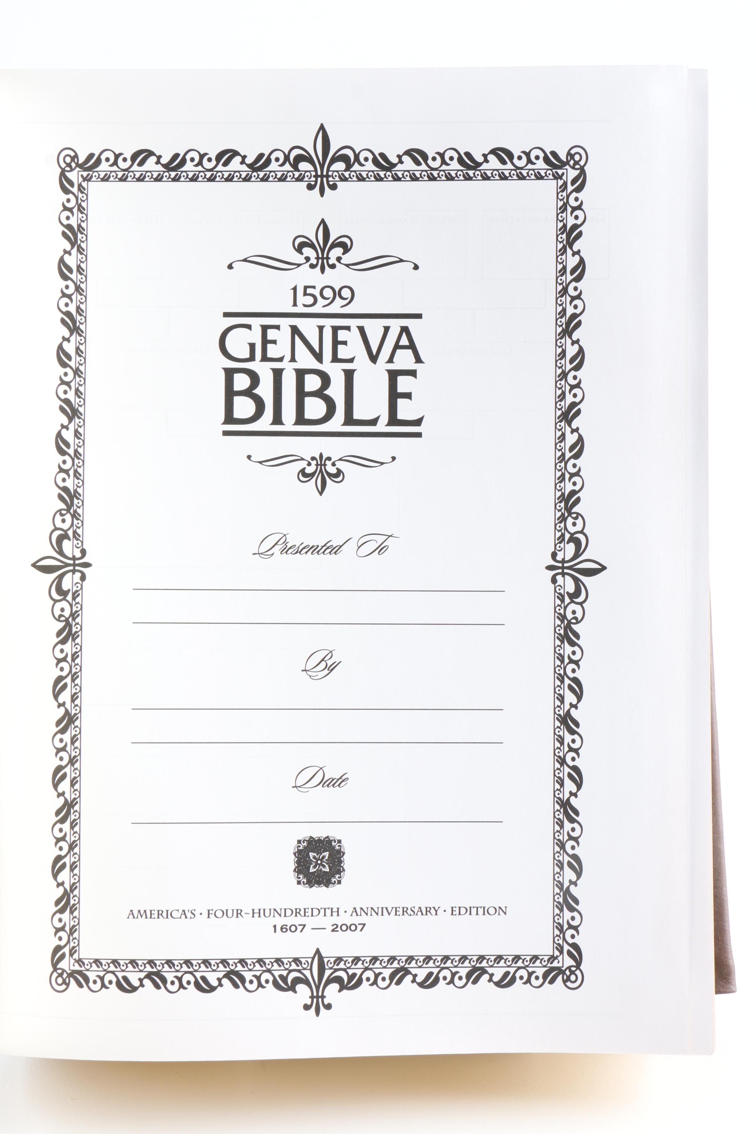 "The 1599 Geneva Bible" Family Bible