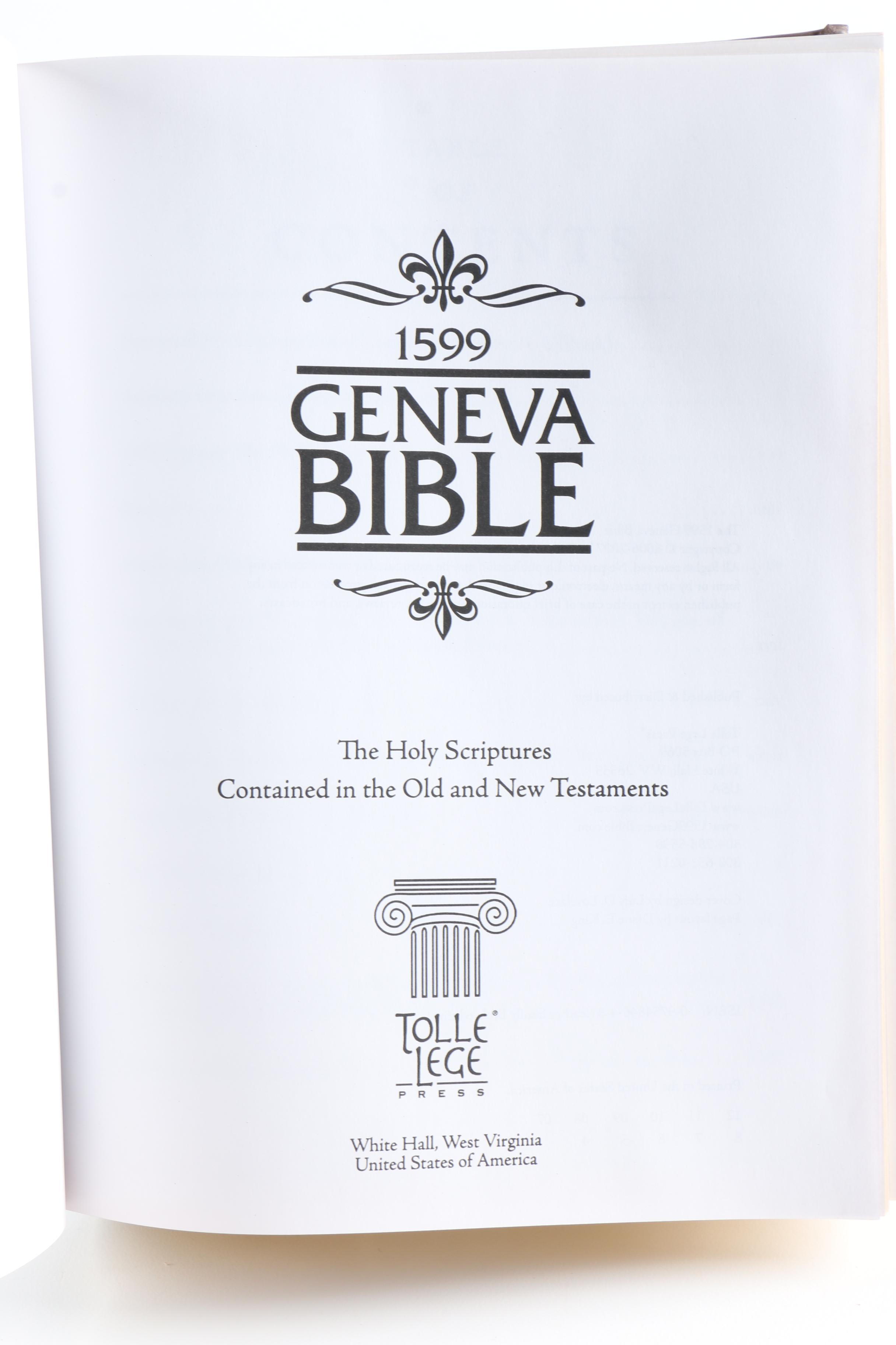 "The 1599 Geneva Bible" Family Bible