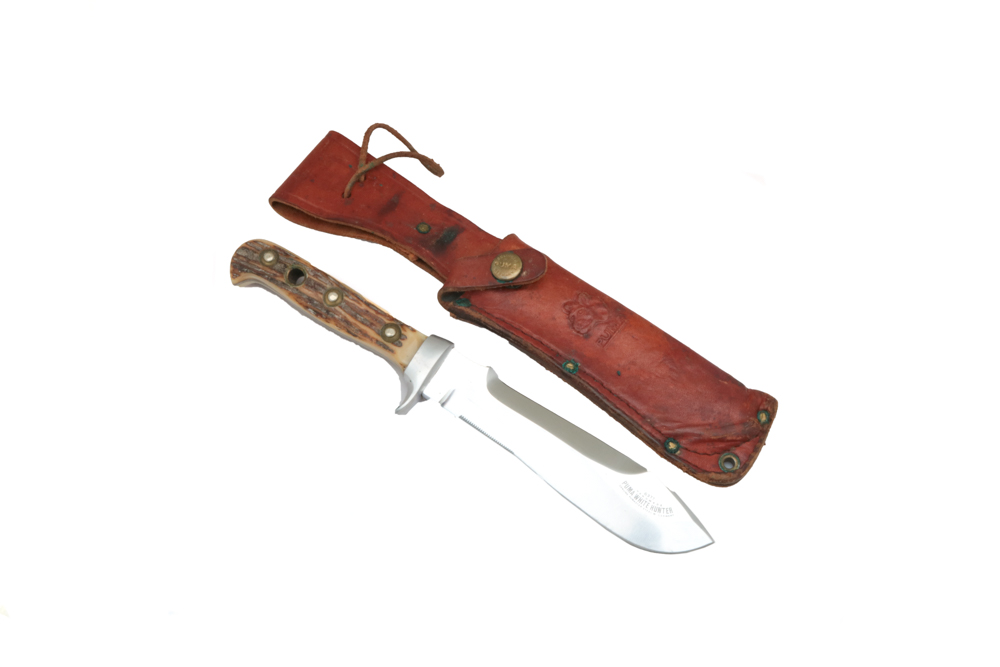 Vintage Puma "White Hunter" Hunting Knife with Leather Sheath