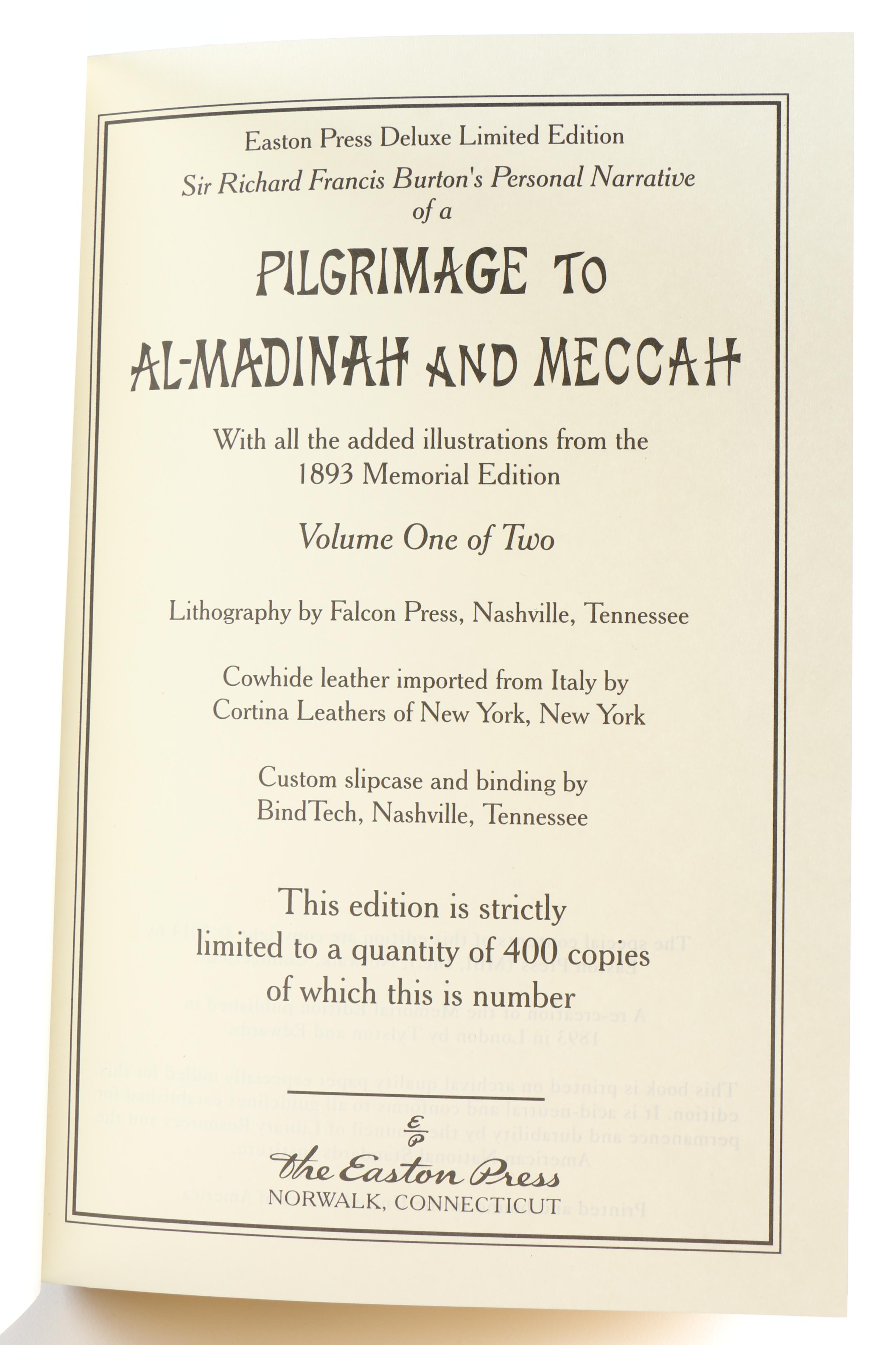 Limited Edition "Pilgrimage to Al-Madinah and Meccah" Published by Easton Press