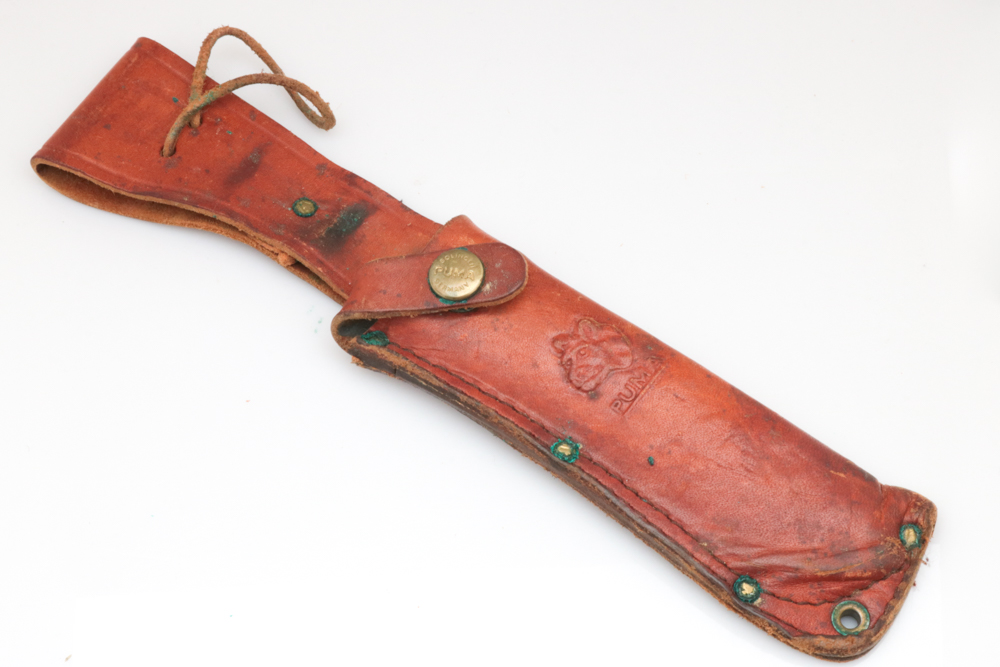 Vintage Puma "White Hunter" Hunting Knife with Leather Sheath