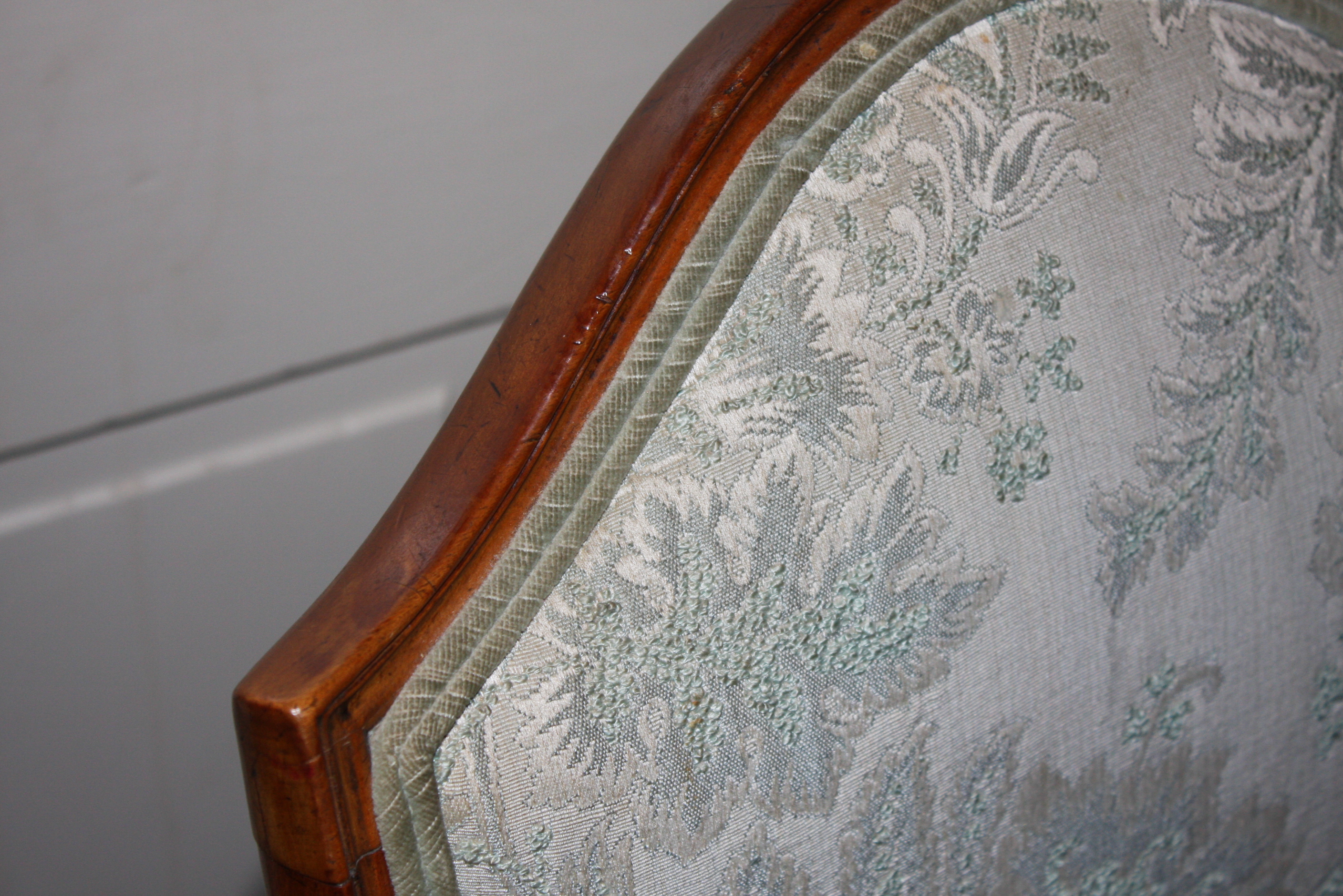 Eight Antique English Sheraton Style Satinwood Dining Chairs