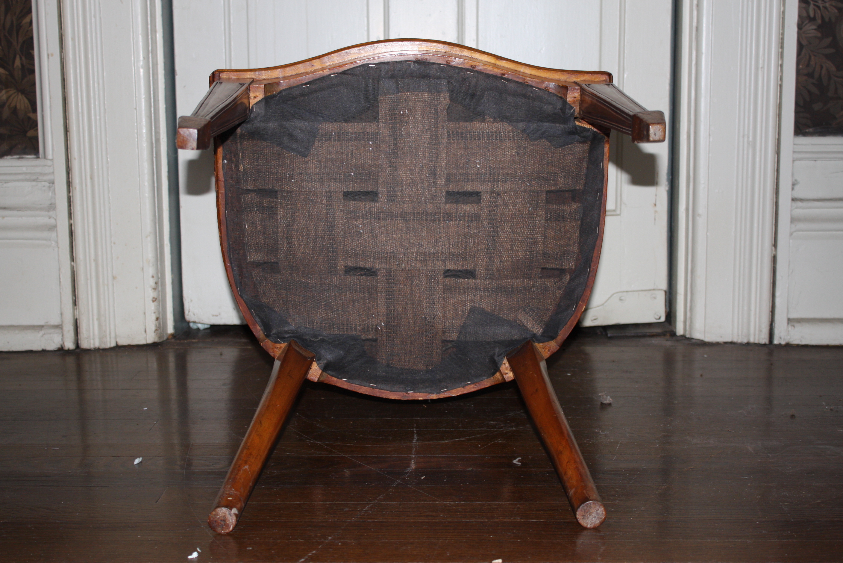 Eight Antique English Sheraton Style Satinwood Dining Chairs