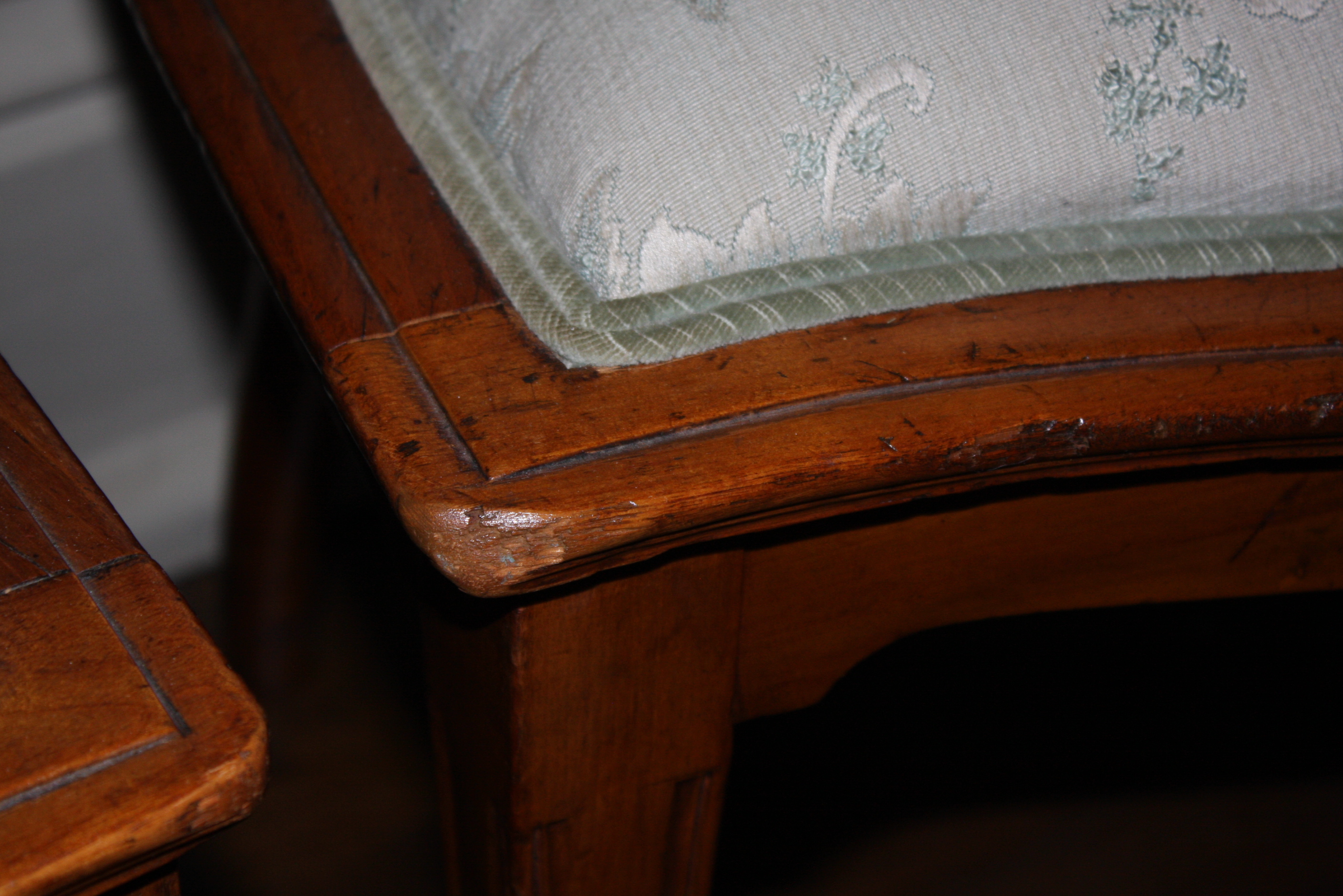 Eight Antique English Sheraton Style Satinwood Dining Chairs