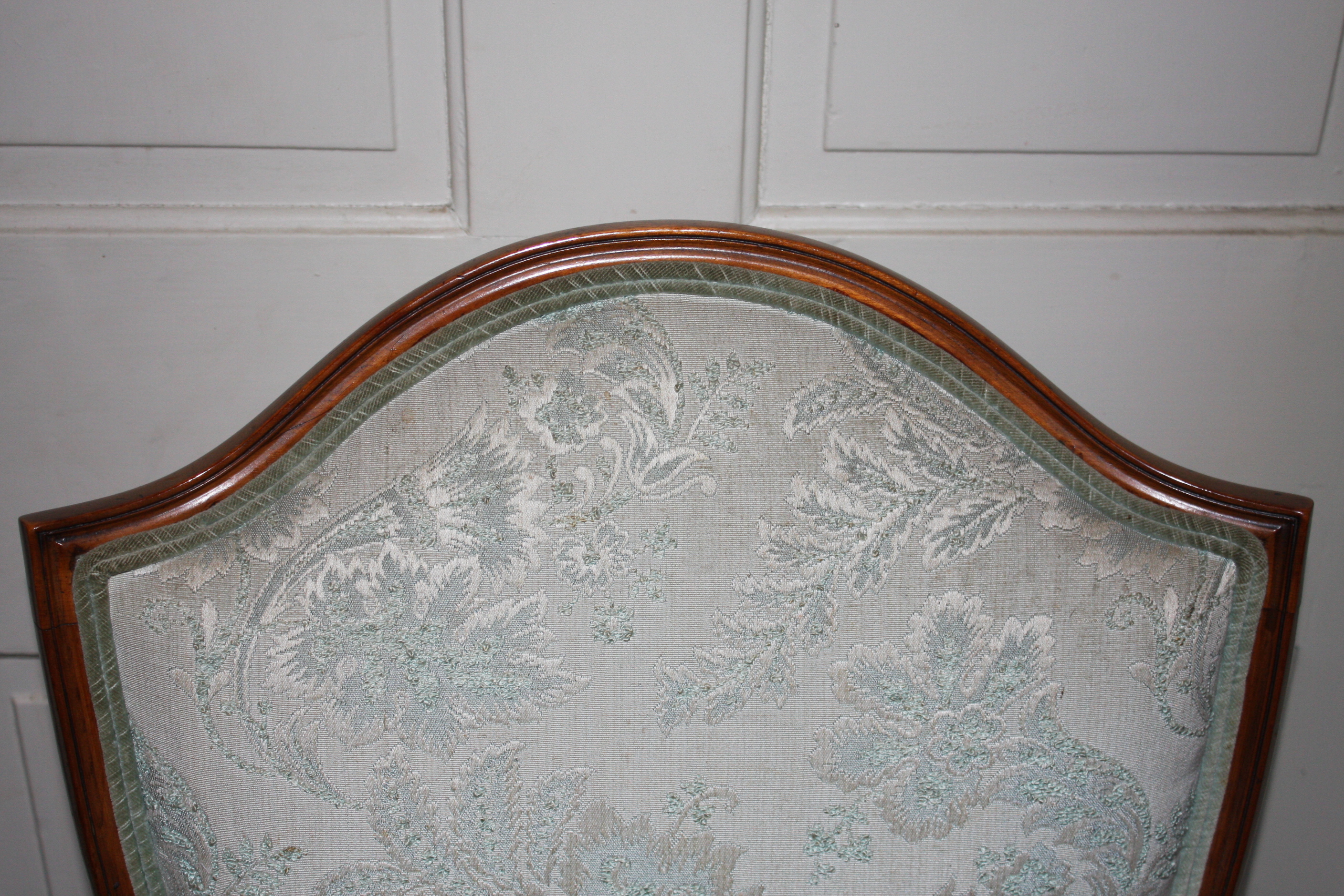 Eight Antique English Sheraton Style Satinwood Dining Chairs