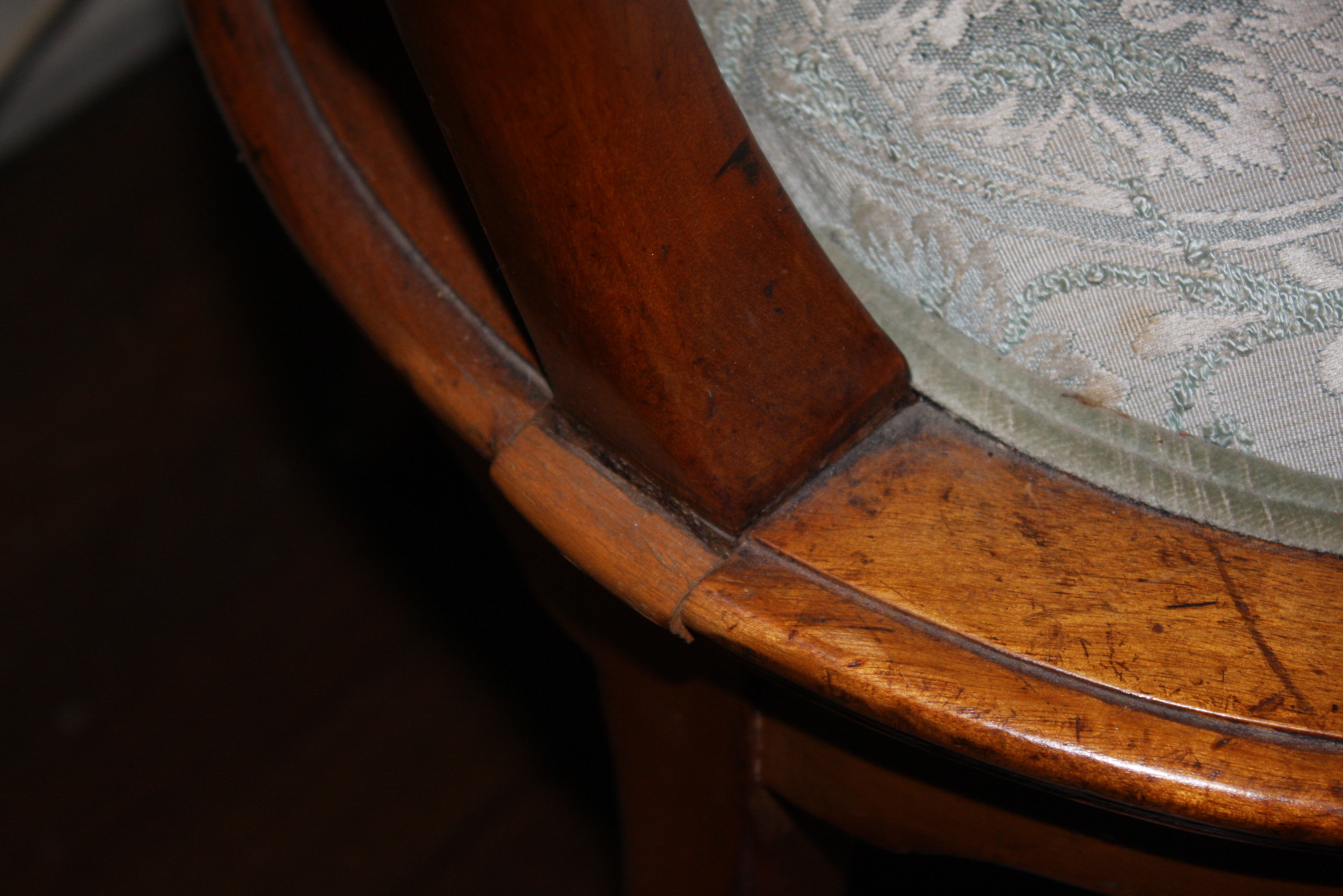 Eight Antique English Sheraton Style Satinwood Dining Chairs