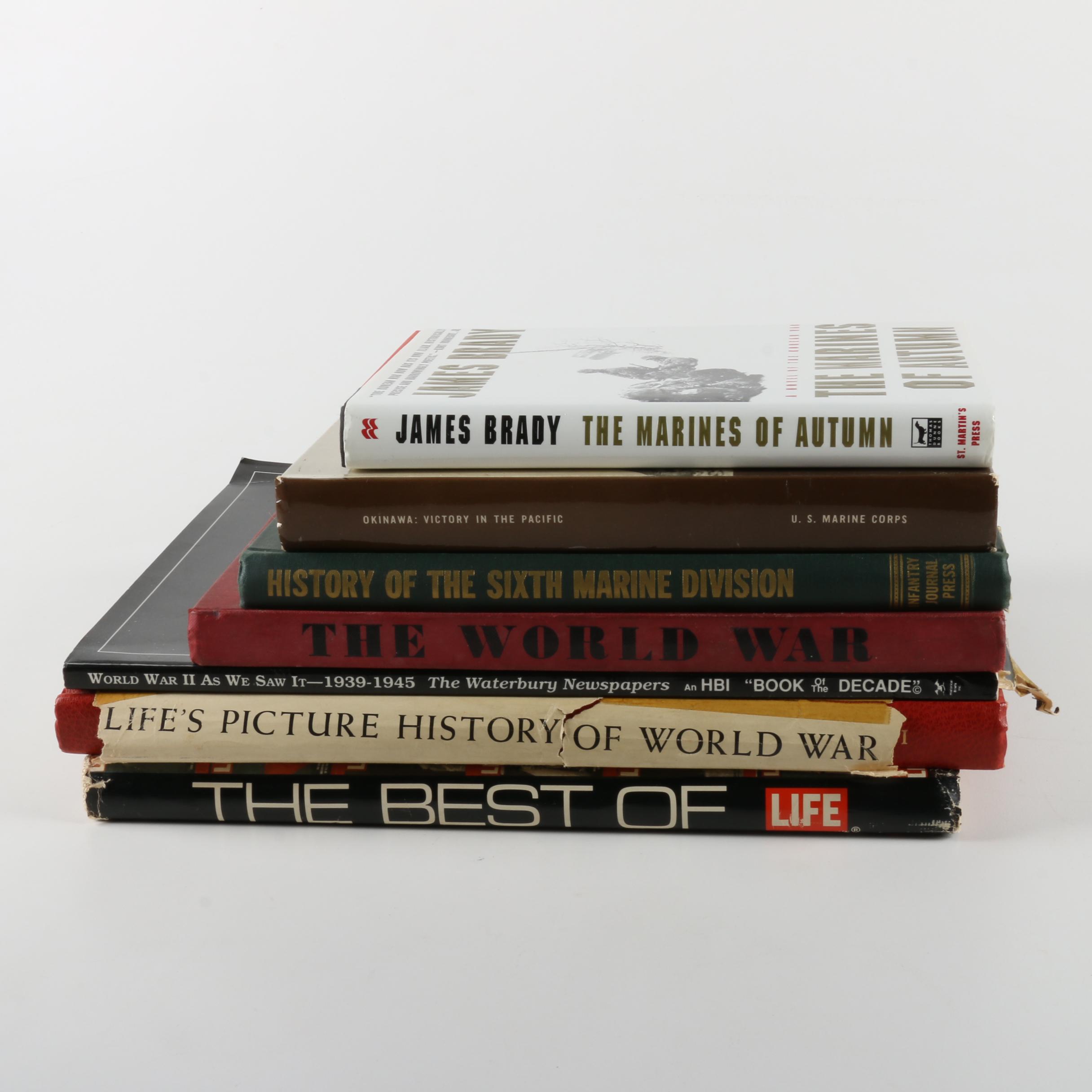 Assorted Hardcover Books on the Military