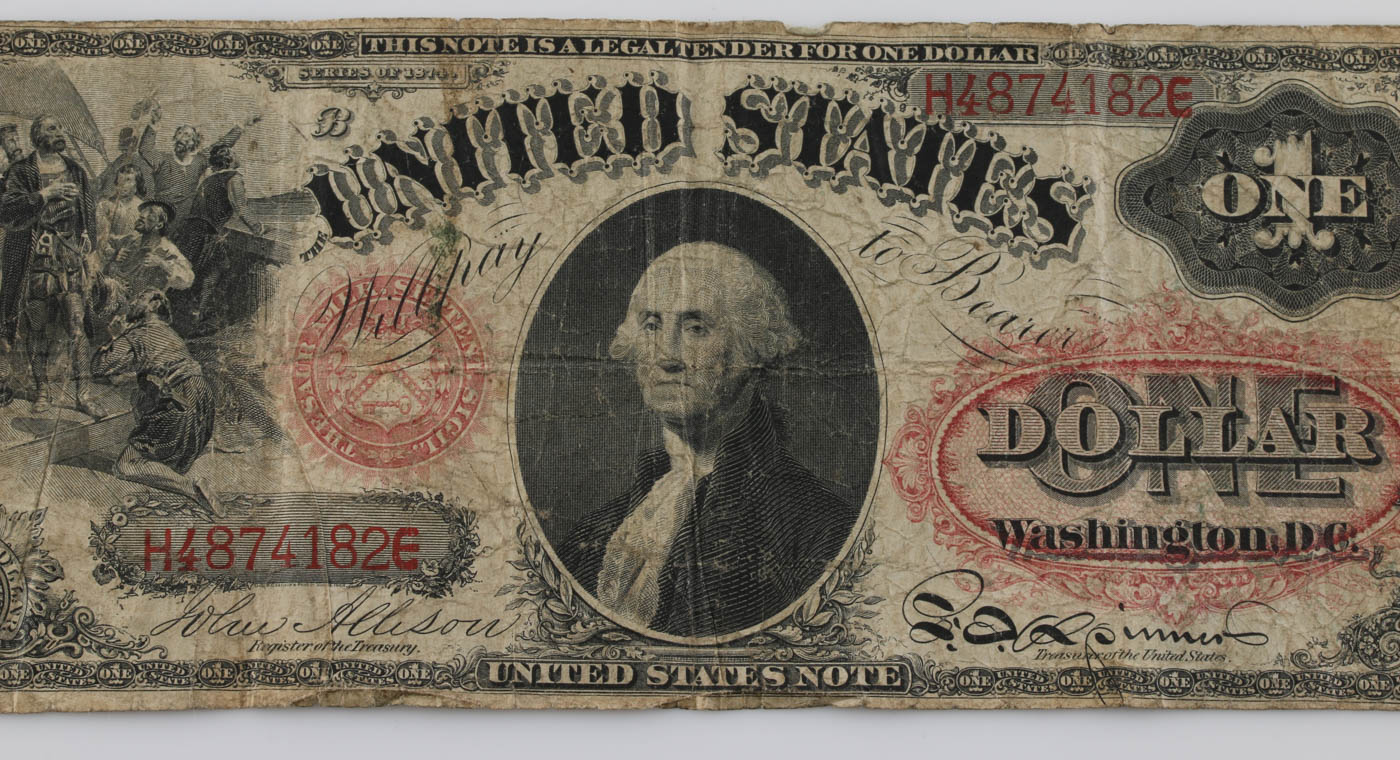Series of 1874 One Dollar United States Large Currency Note