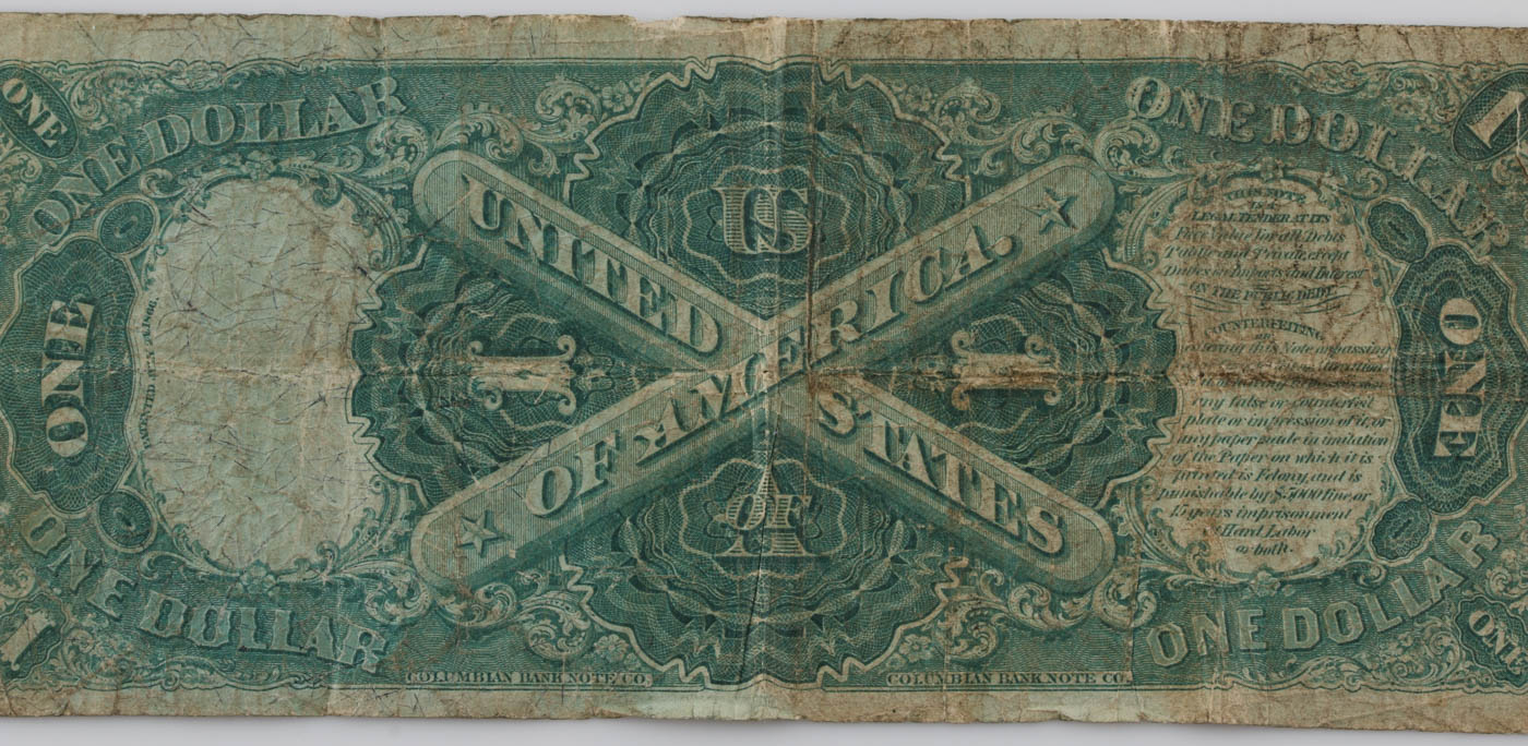 Series of 1874 One Dollar United States Large Currency Note