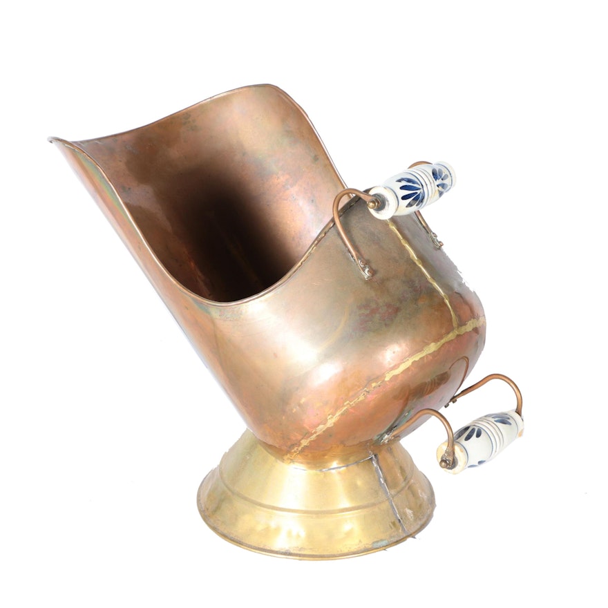 Copper and Brass Coal Scuttle