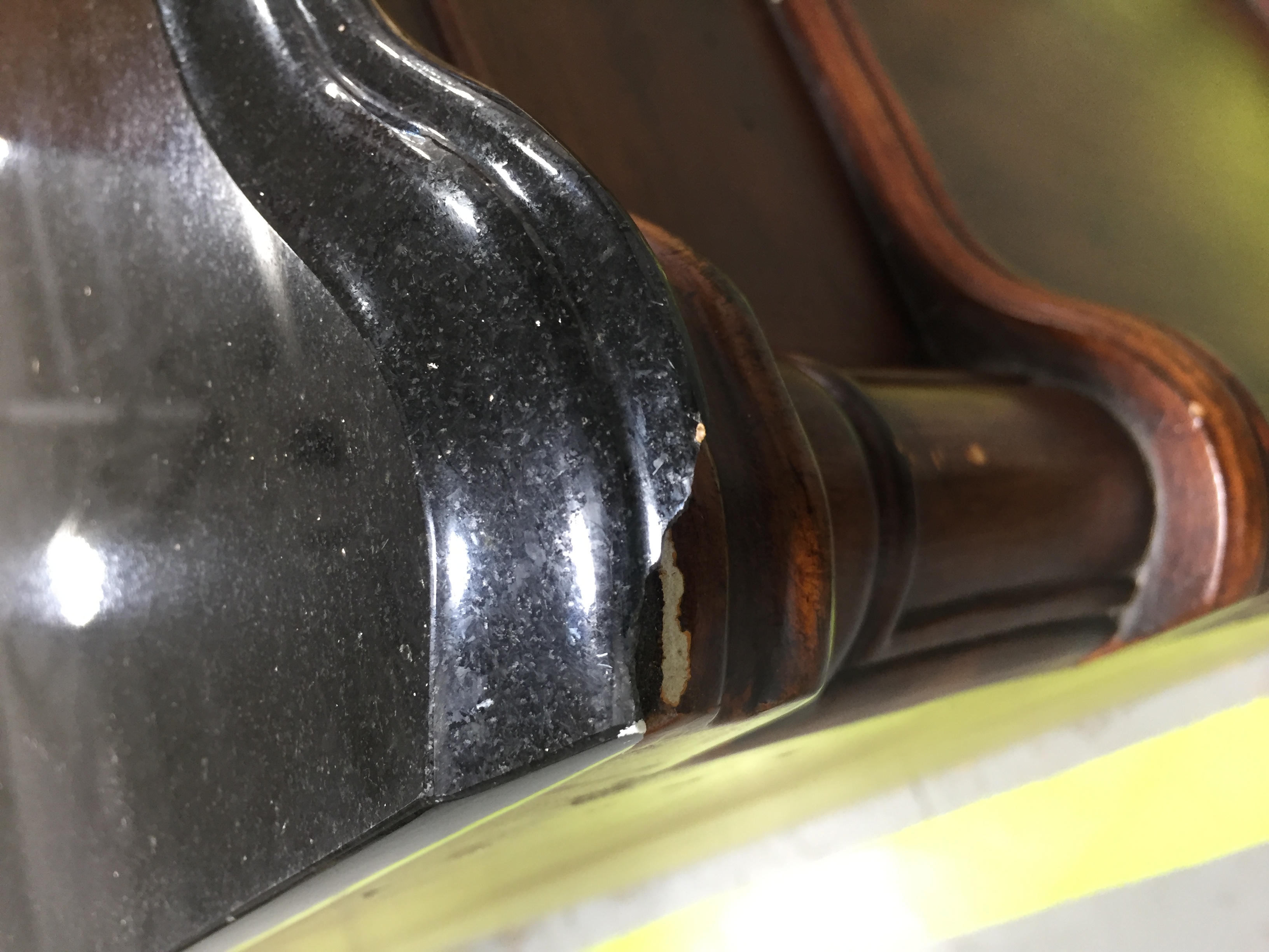 Granite Topped Serpentine Cherry Cabinet