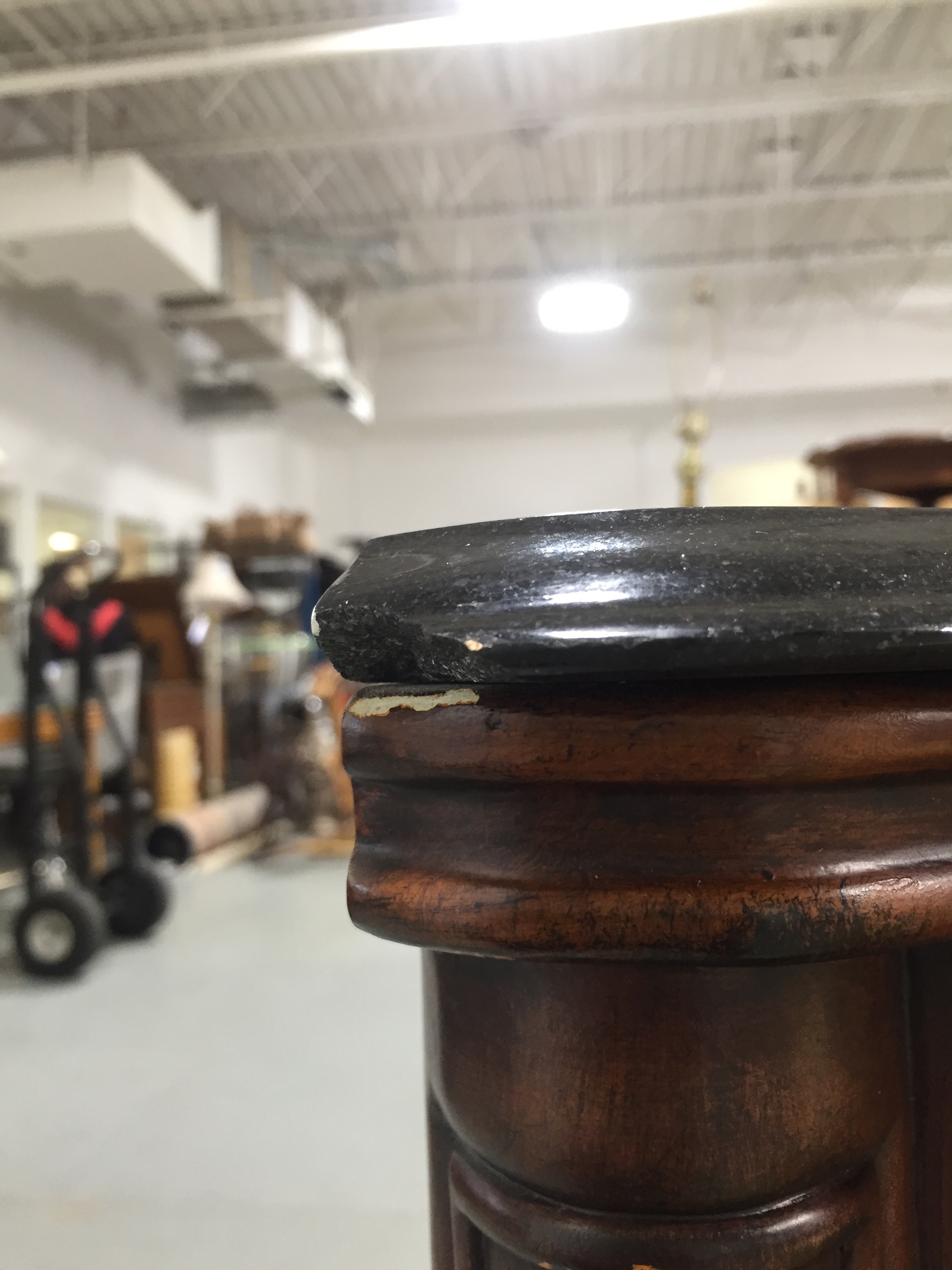 Granite Topped Serpentine Cherry Cabinet