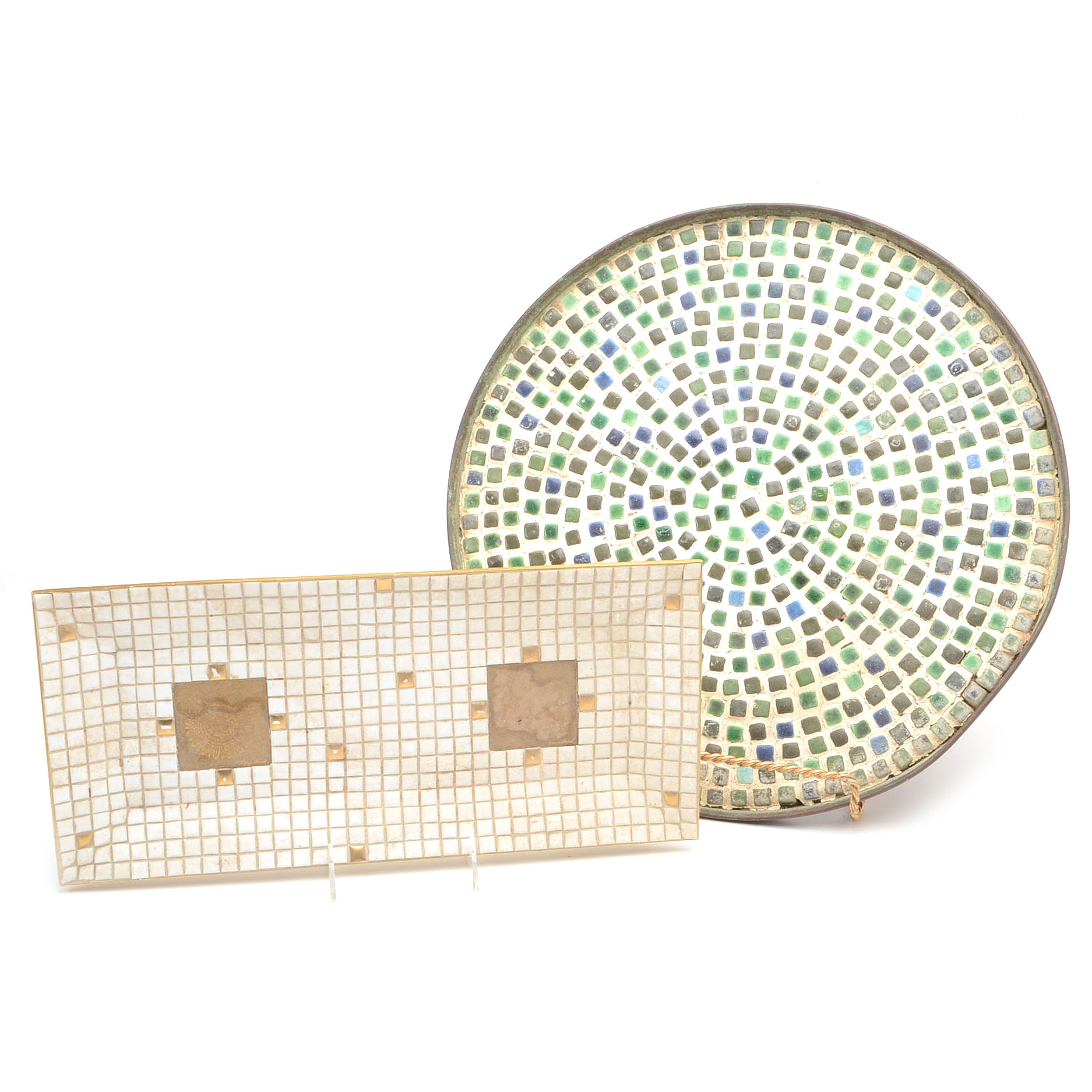 Mid Century Mosaic Tile Serving Trays Including Georges Briard