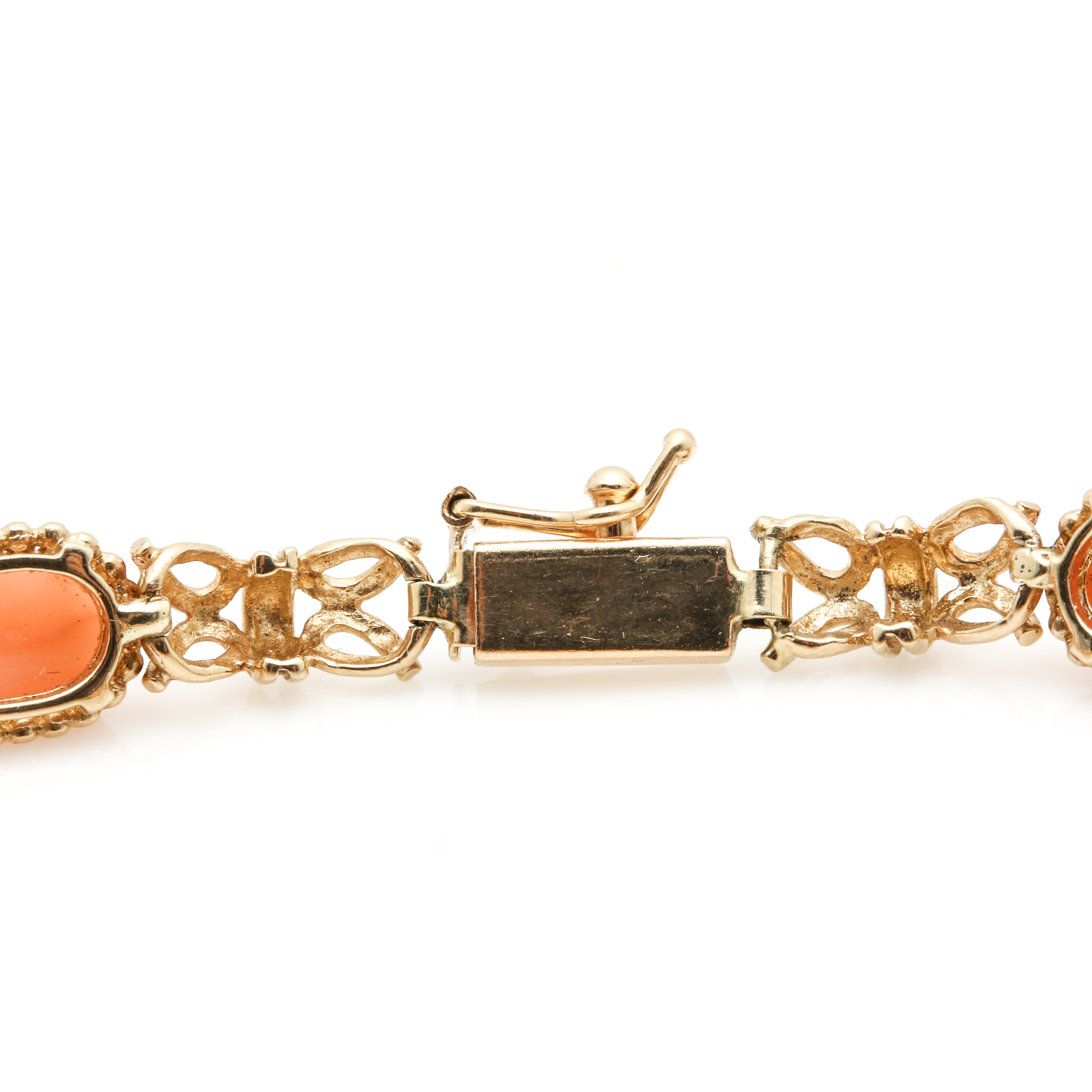 14K Yellow Gold Coral Bracelet