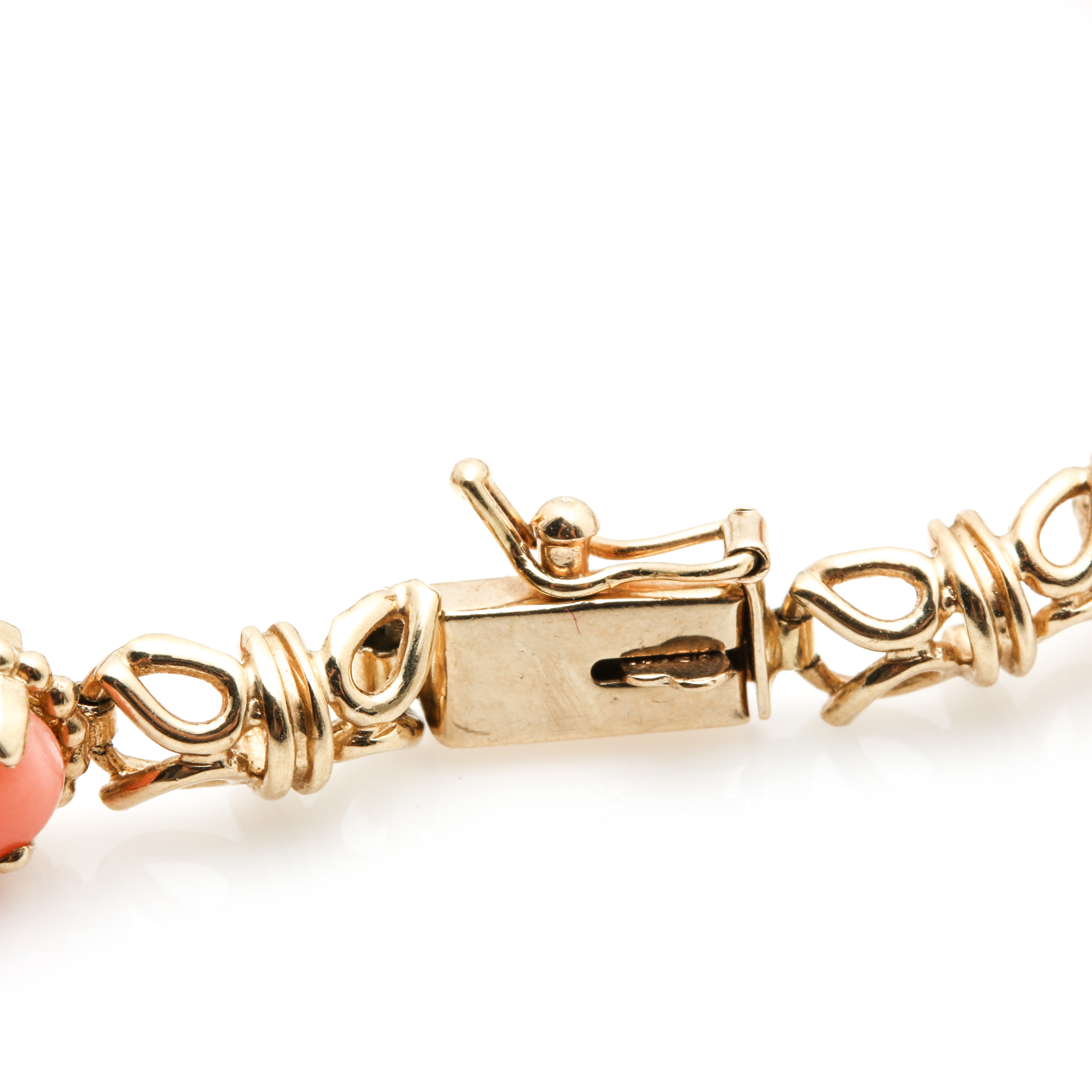 14K Yellow Gold Coral Bracelet