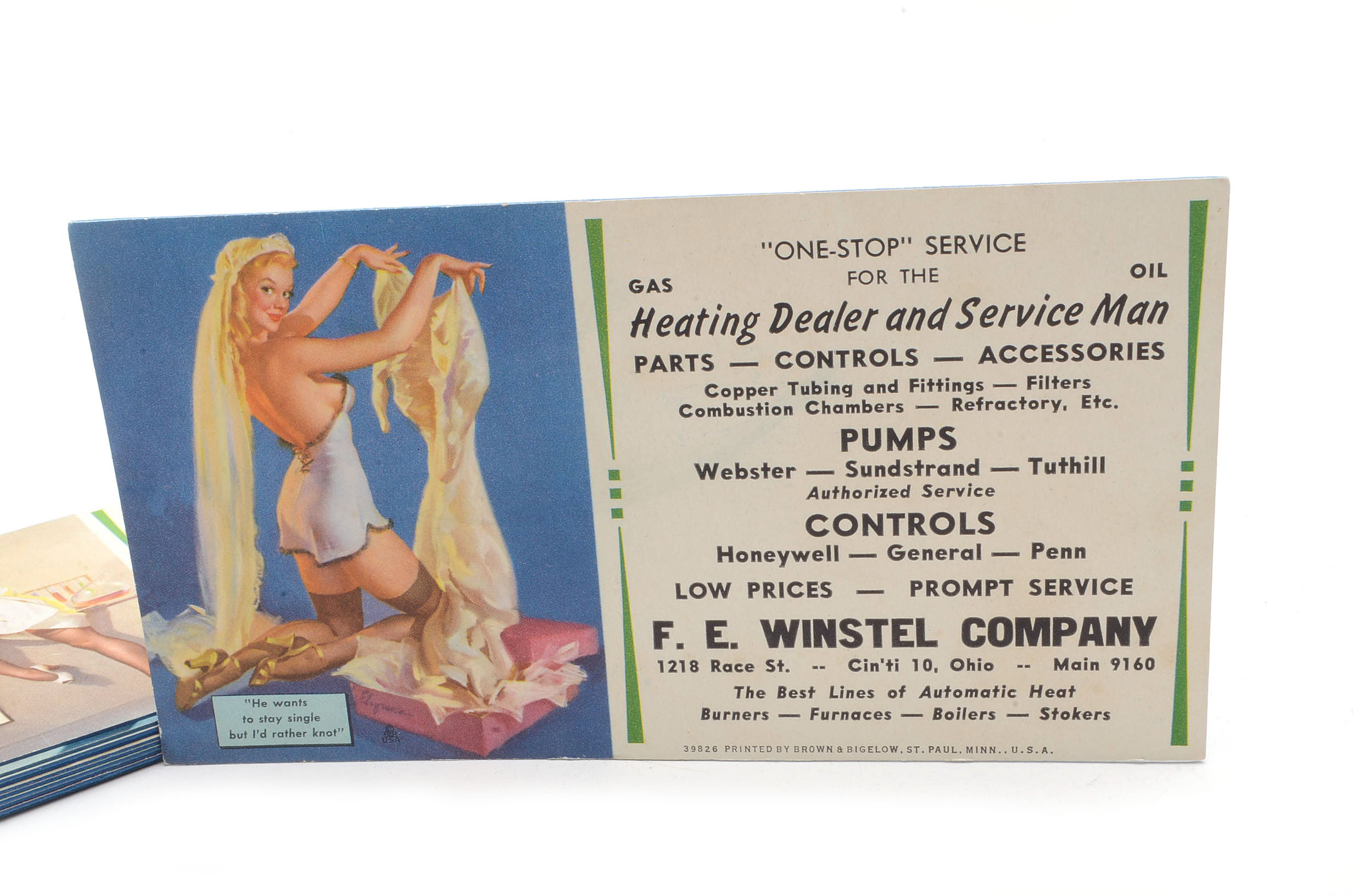 Twelve Varying Vintage "Pin-Up Girl" Heating Business Cards
