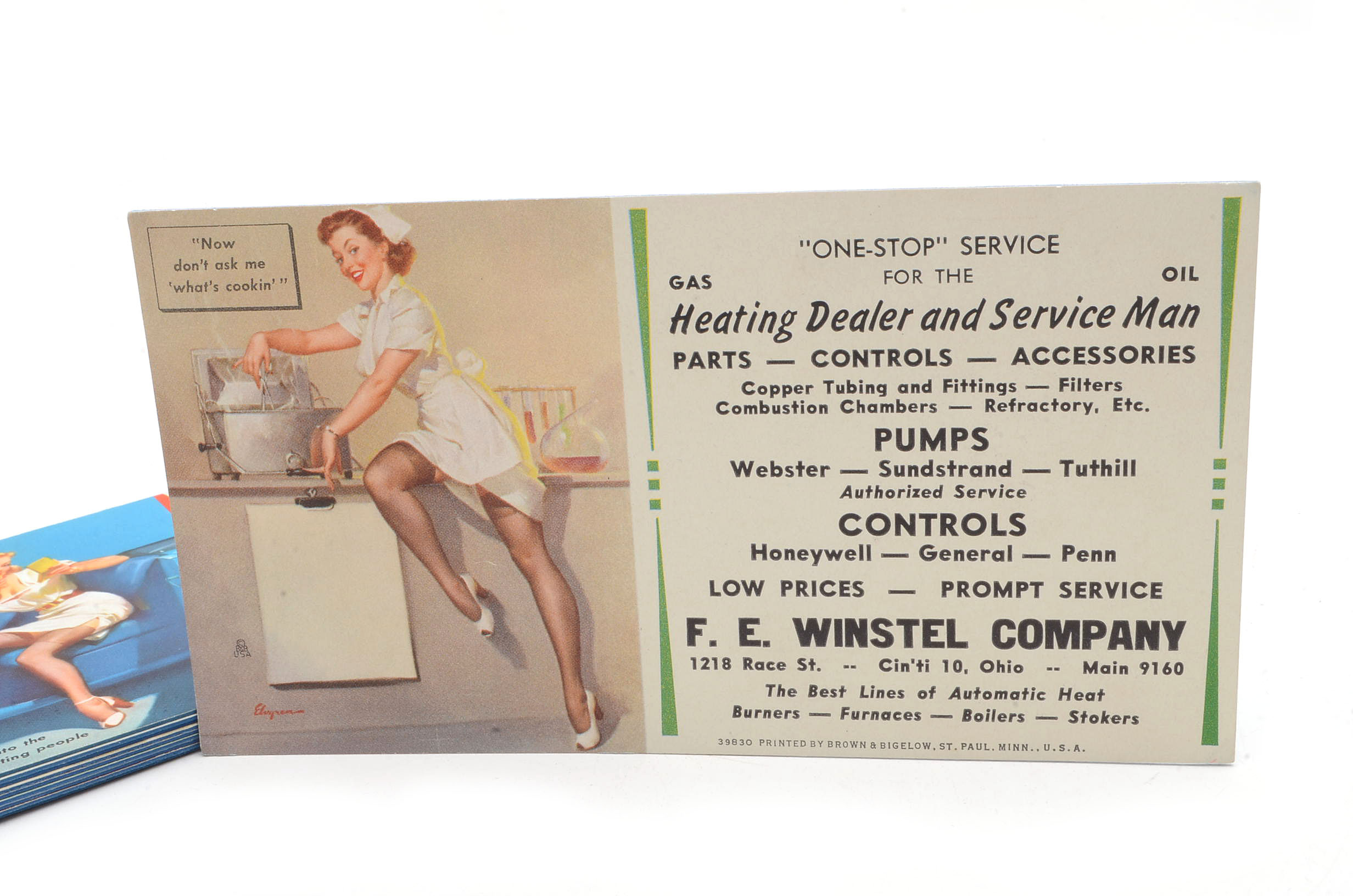 Twelve Varying Vintage "Pin-Up Girl" Heating Business Cards