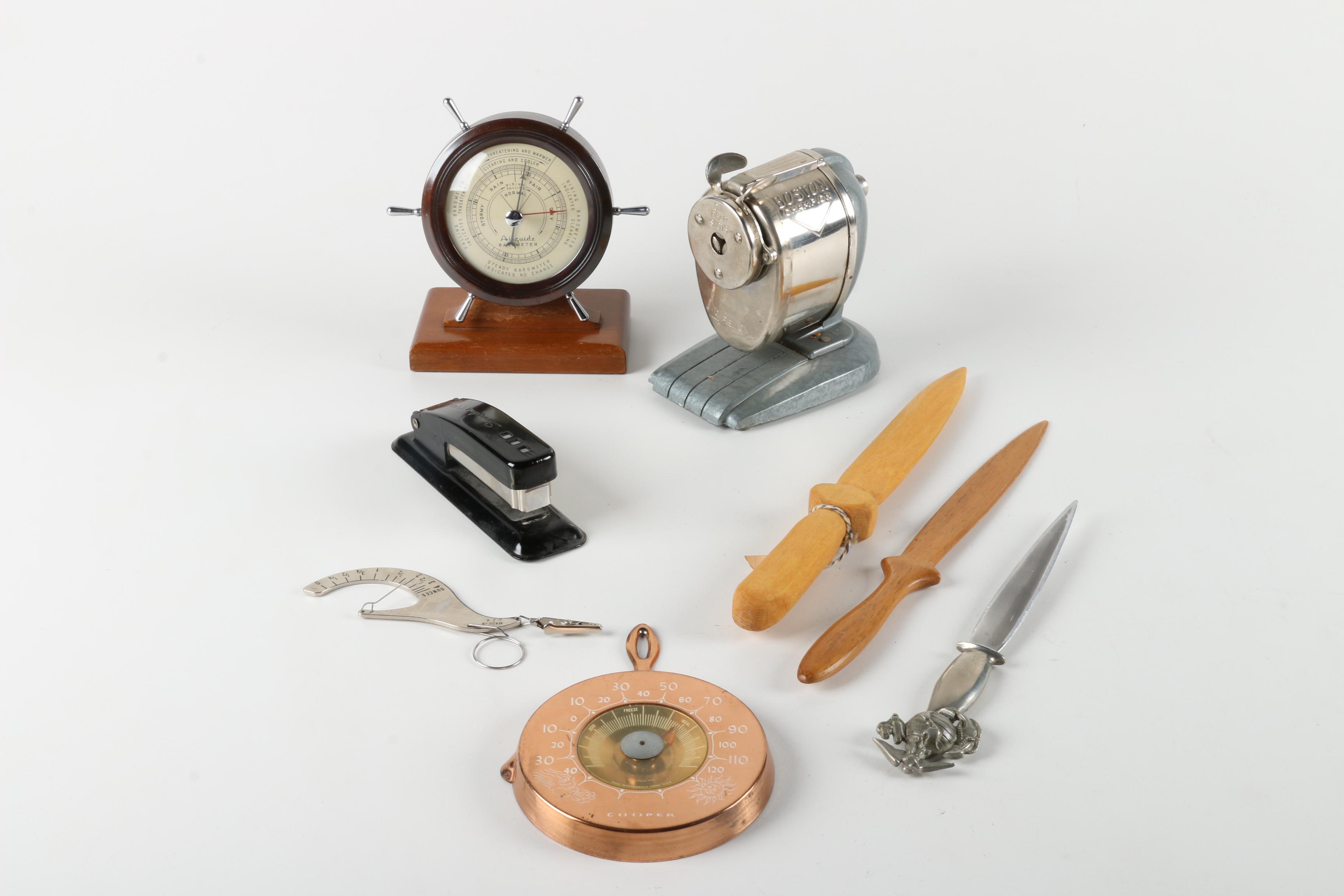 Office Decor Including Barometer