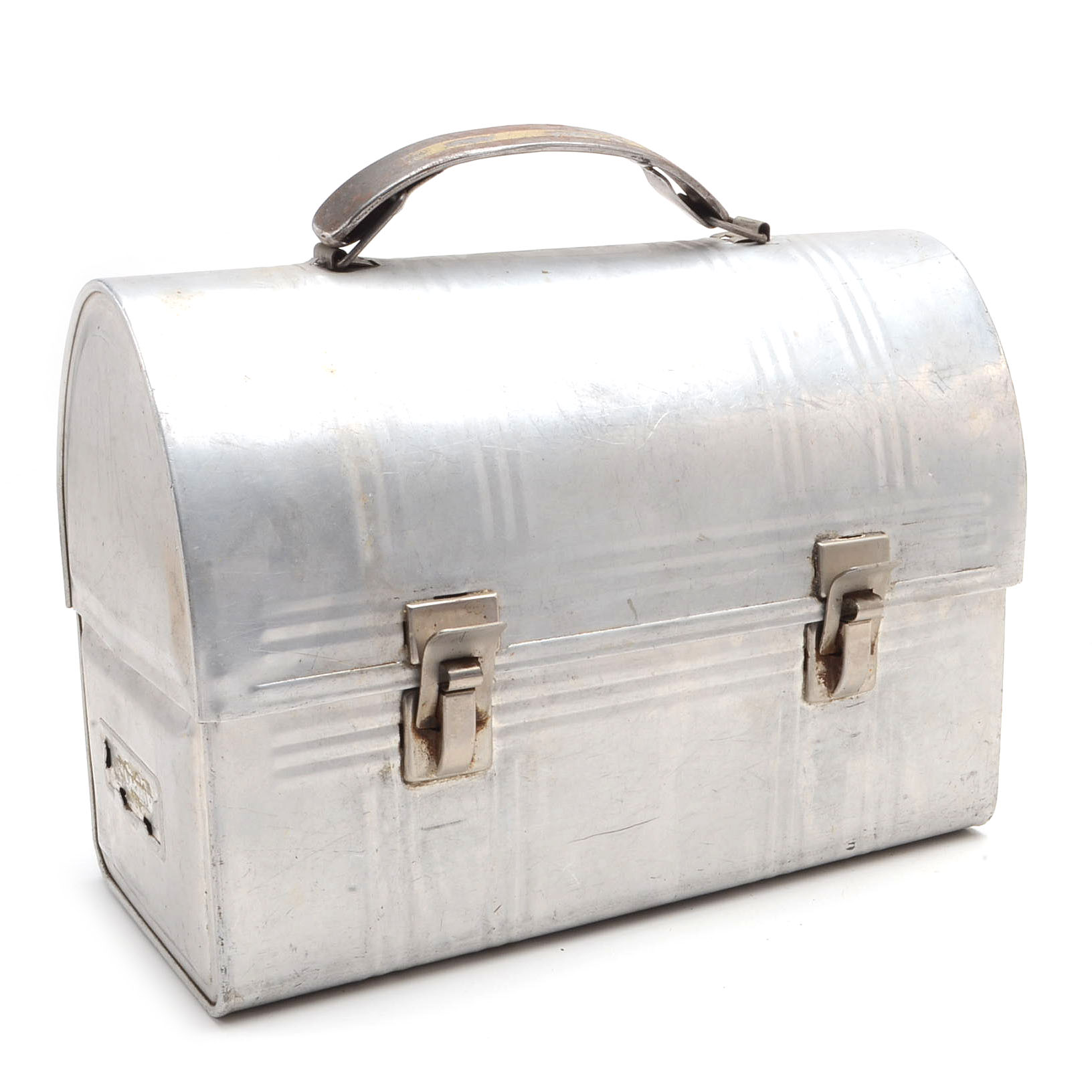 Vintage Aluminum Domed Lid Lunch Box