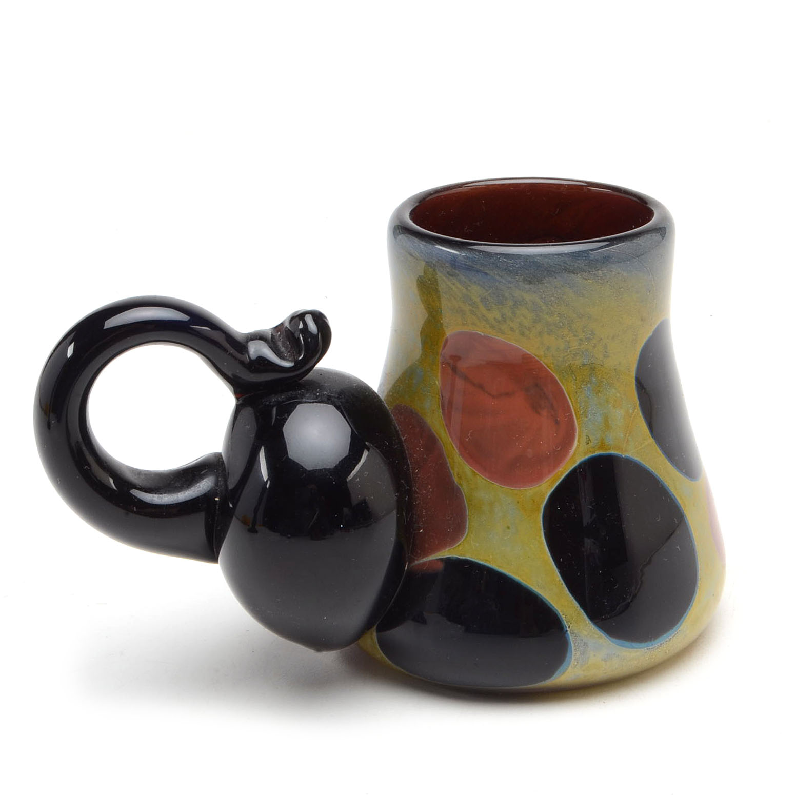 Abstract Hand Blown Glass Sculpture and Mugs