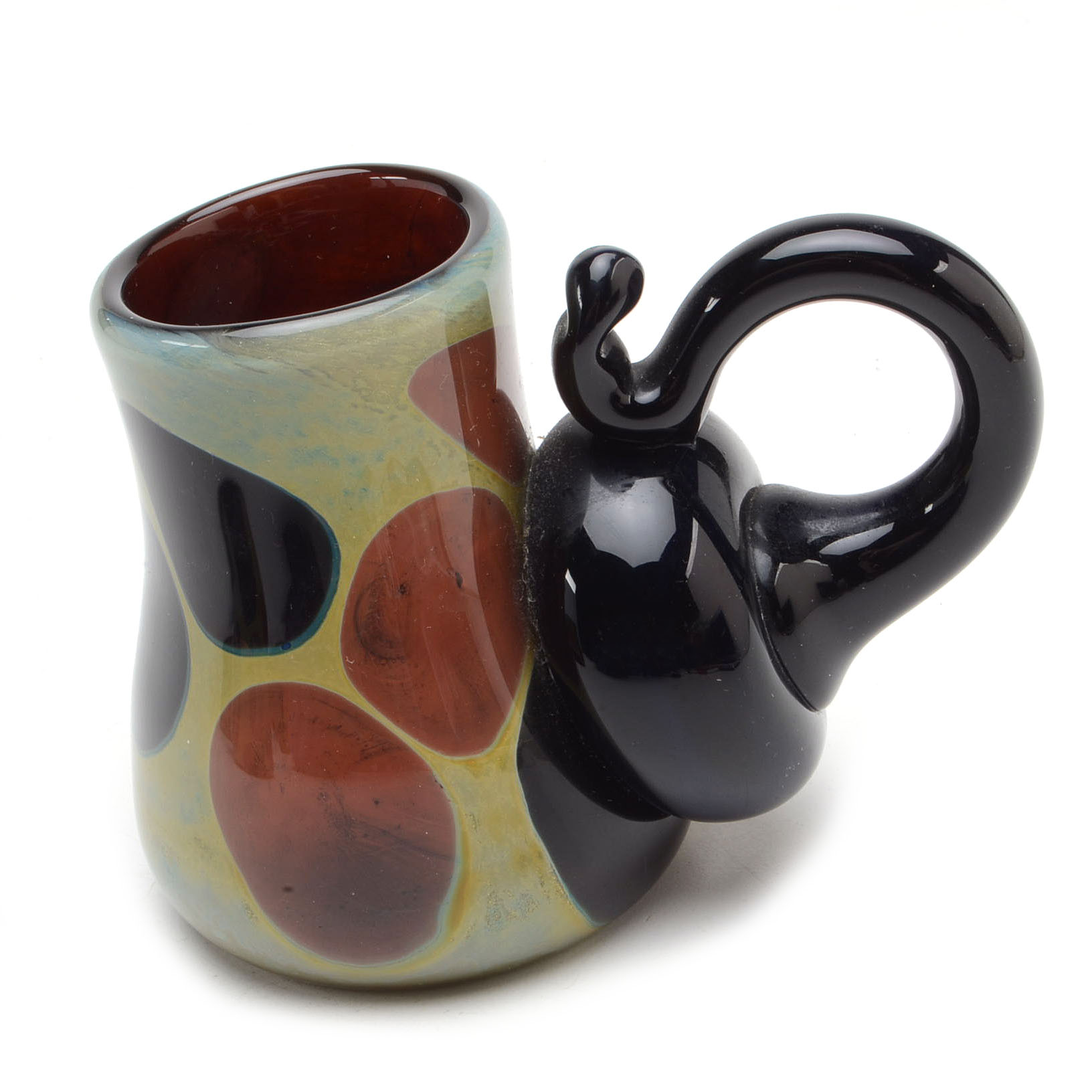 Abstract Hand Blown Glass Sculpture and Mugs