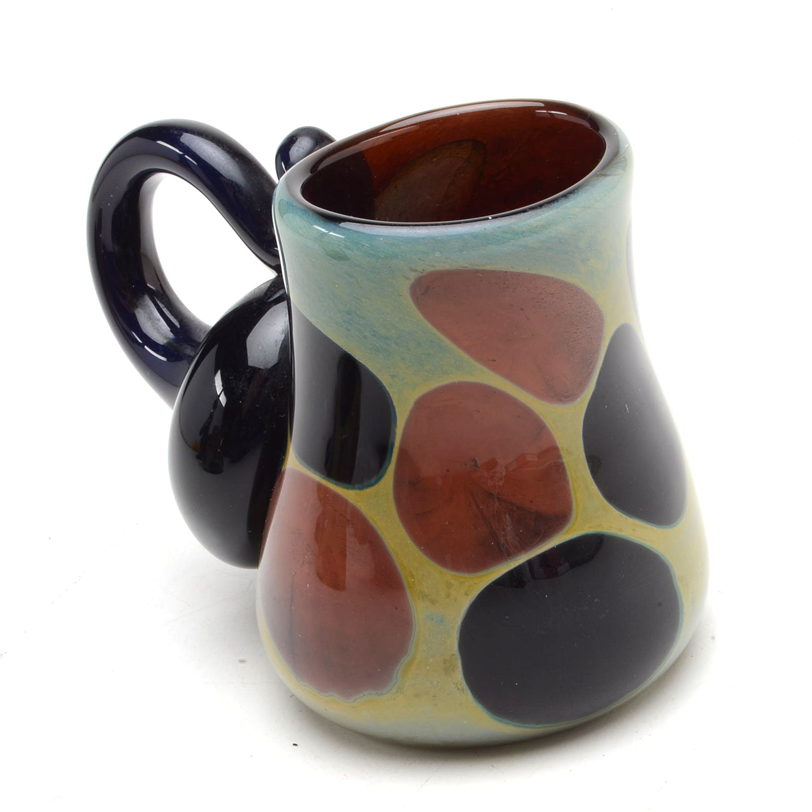 Abstract Hand Blown Glass Sculpture and Mugs