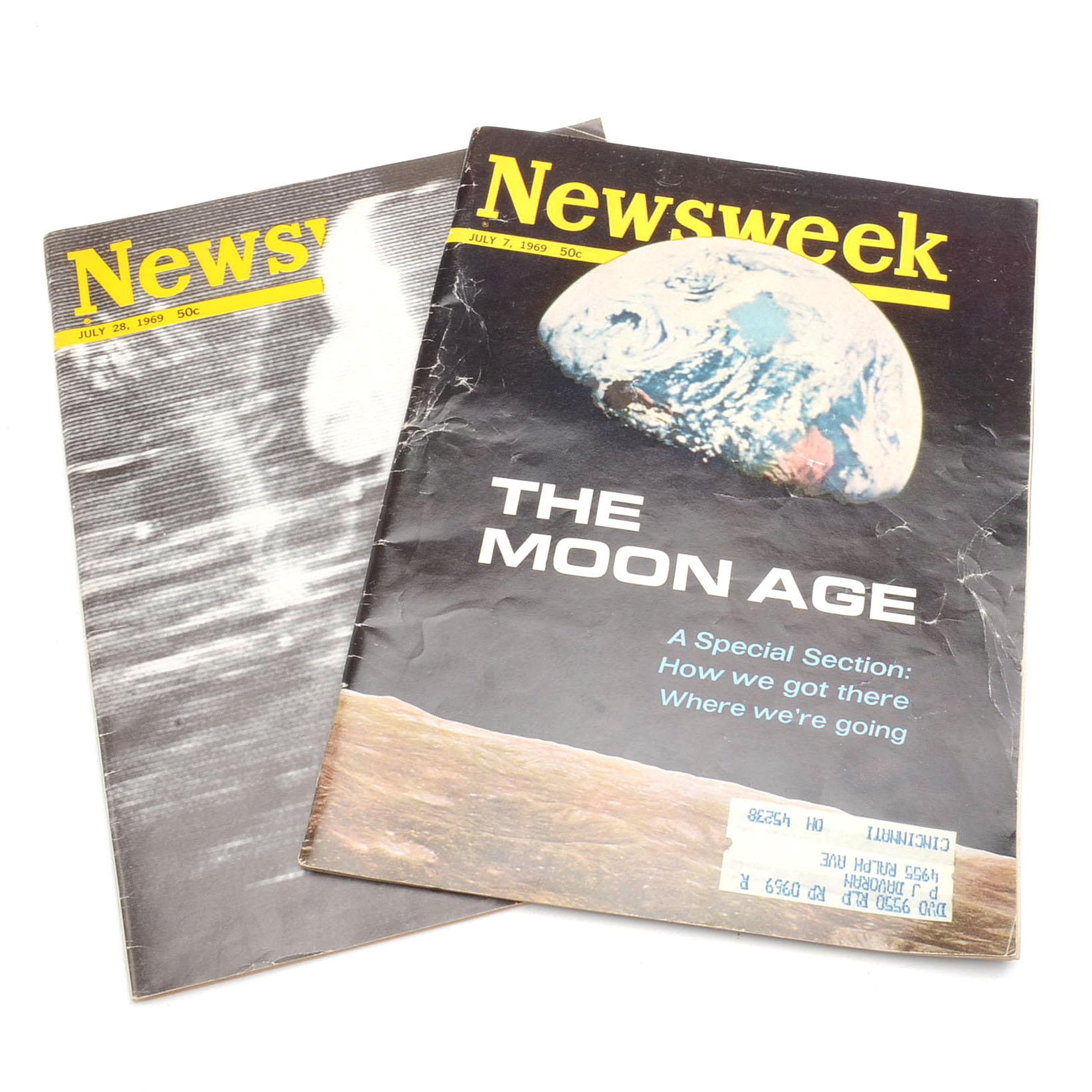 Pair of 1969 Moon Landing "Newsweek" Magazines
