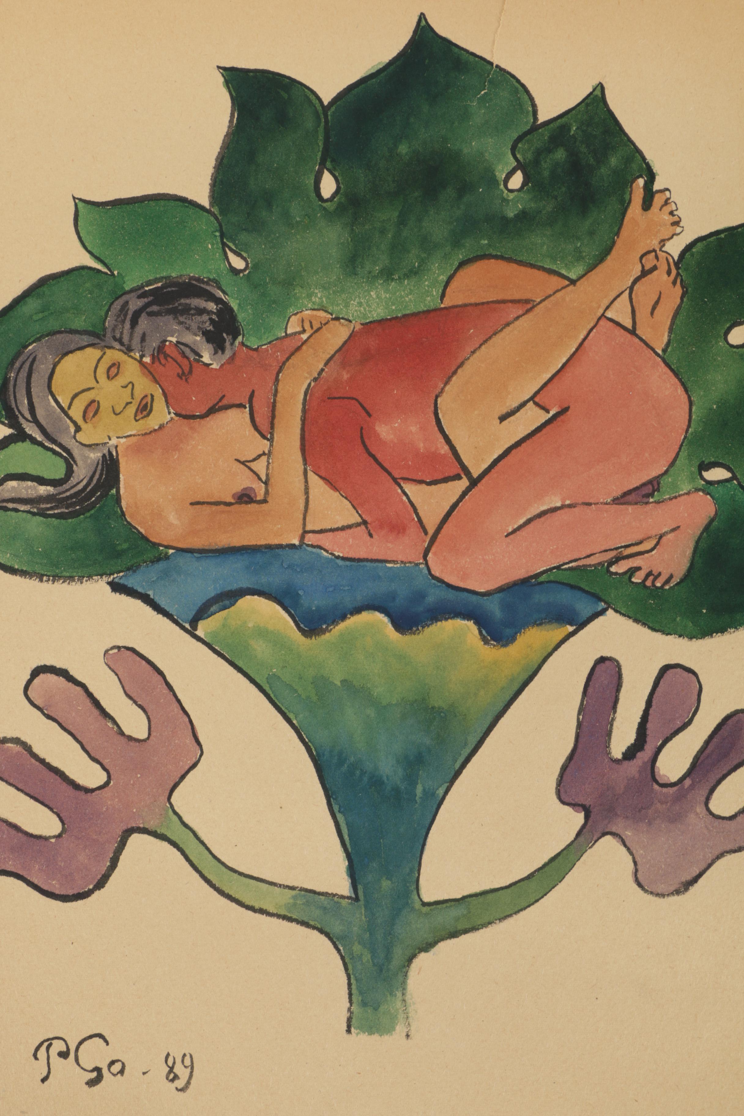 Gouache Painting After Paul Gauguin's "Te Faruru"